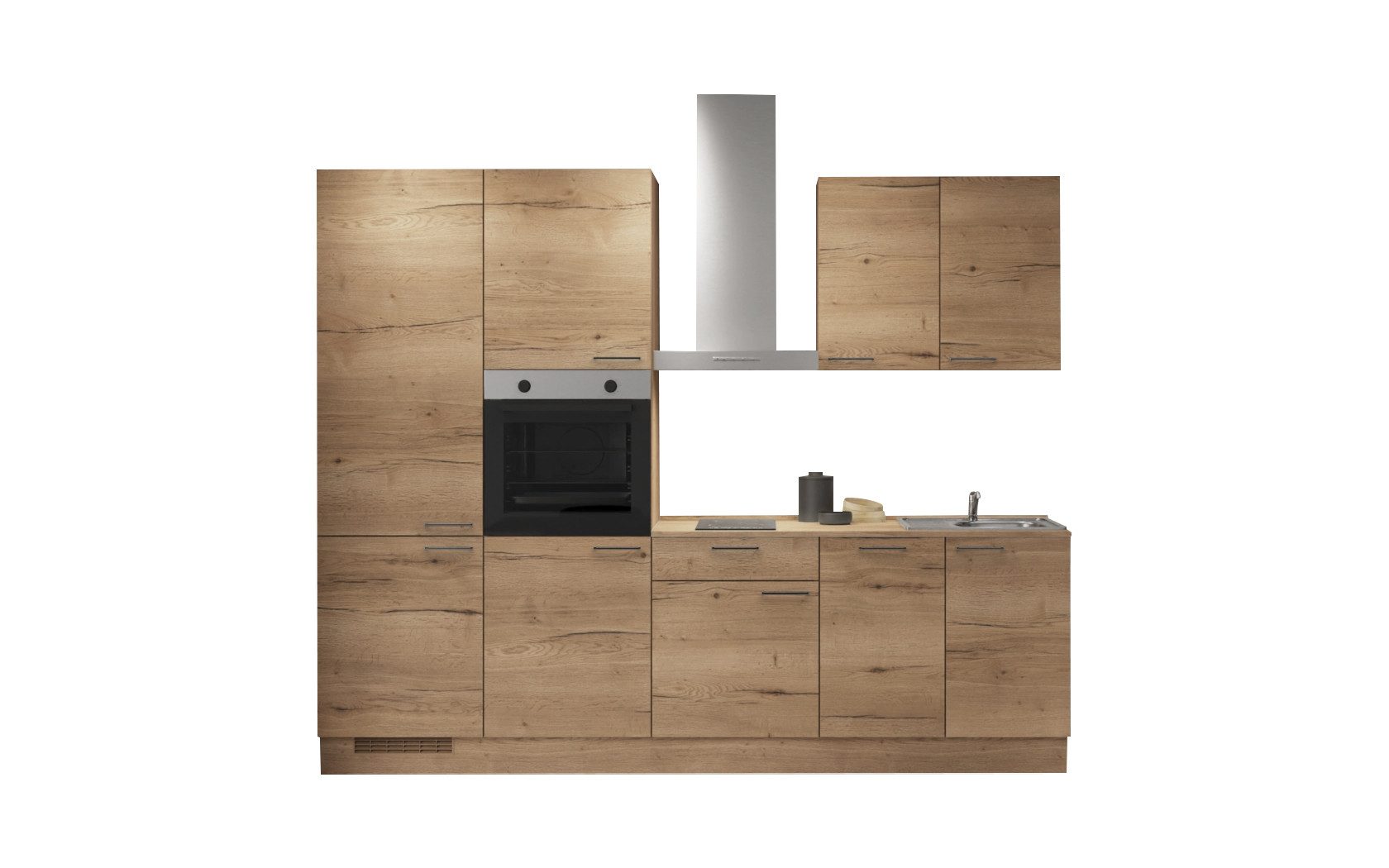 nobilia® Küchenzeile Kanel, individuell anpassbar, gratis Küchenplanung mit Profis, (Breite 270 cm), vormontiert, wahlw. mit E-Geräten, inkl. Lieferung