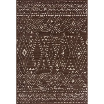 Hochflor-Teppich Bohoteppich - Indianisches Muster Ethno - Cream Hochflor, payé, Rechteckig, Höhe: 10 mm