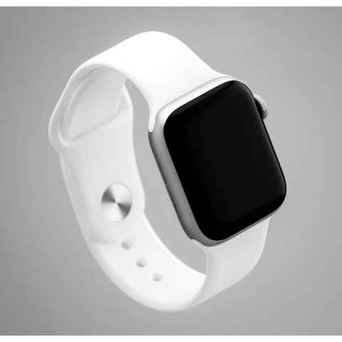 PRECORN Smartwatch-Armband Silikon Ersatzarmband in weiss für Apple Watch 8/7/6/5/4/3/2/1/SE