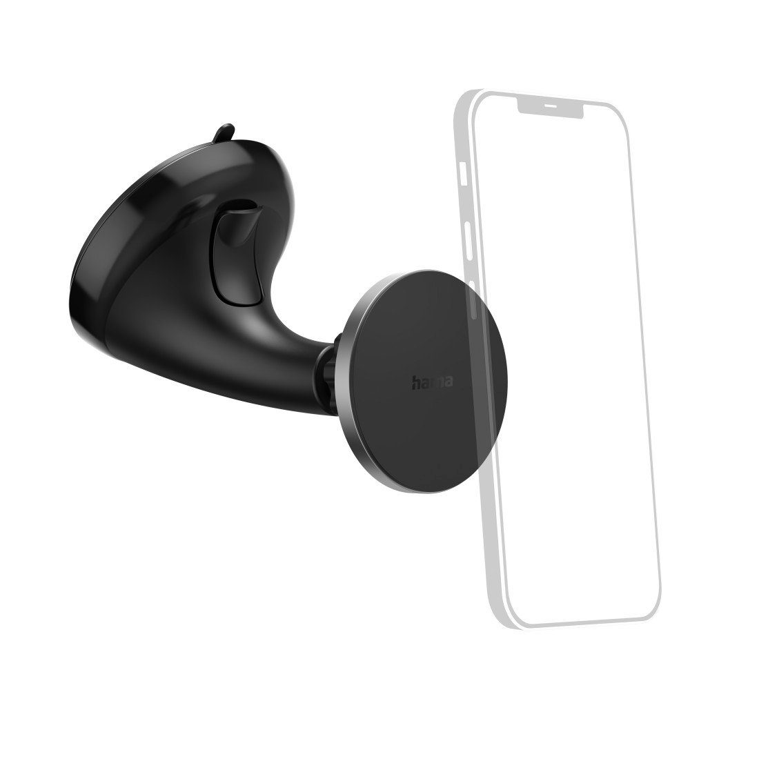 Hama Smartphone-Halterung Handyhalterung Auto Magnet schwarz, Saugnapf, für iPhone 15,14,13, 12, (bis 6,5 Zoll, iPhone 15 Plus, iPhone 14 Plus, 15 14 13 12 Pro/ Pro Max, 13 12 mini)
