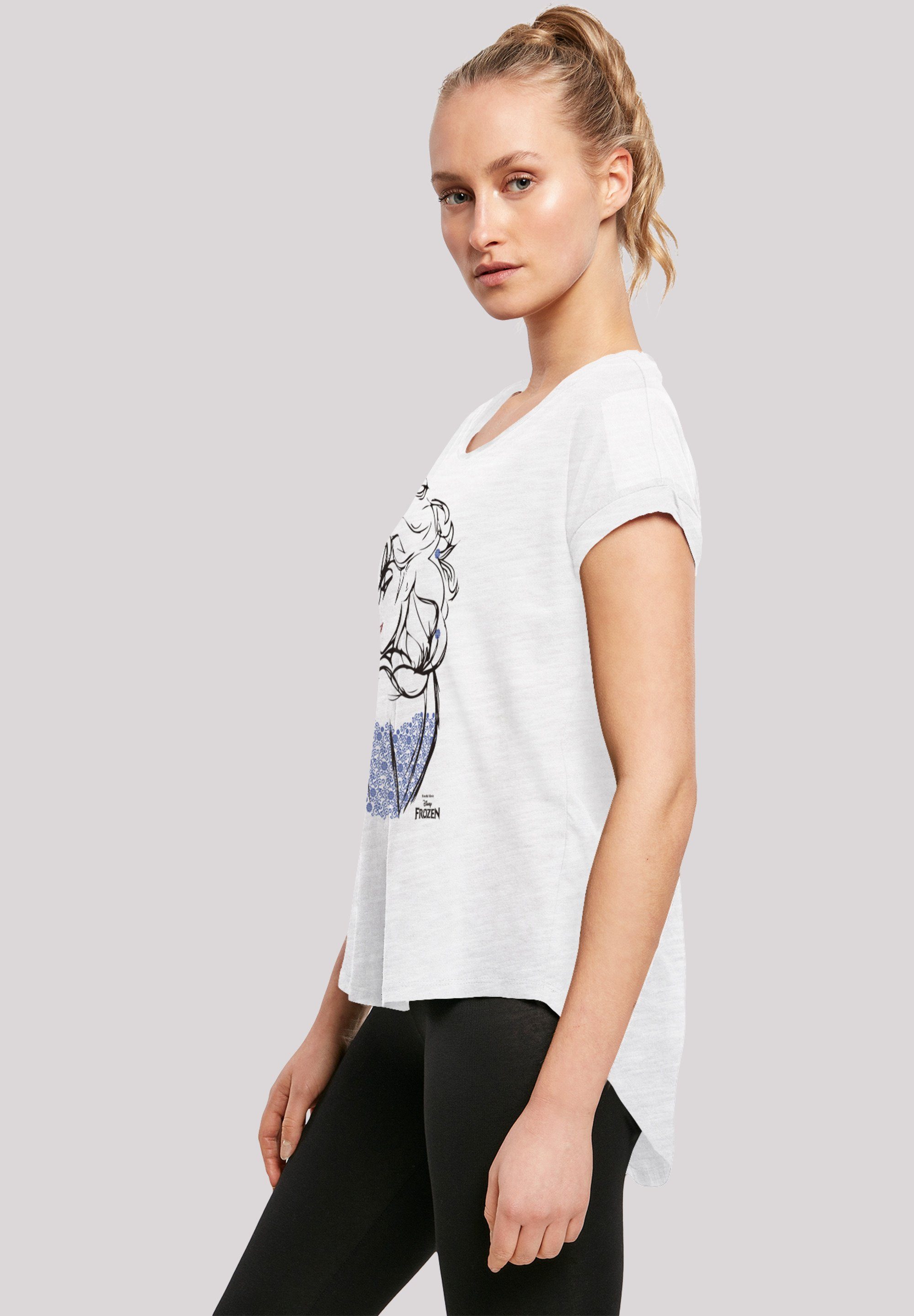 F4NT4STIC Sketch Elsa Frozen T-Shirt Mono Print