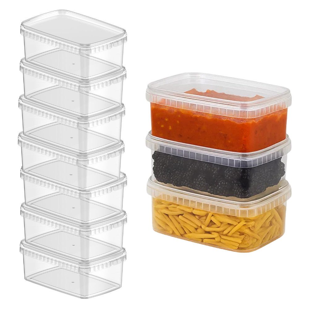 mikken Frischhaltedose Lebensmittelbox 1200 ml – Frischhaltedose & Deckel, (Spar-Set, 10-tlg., Vorratsset), Hitzebeständig bis 100 °C, geeignet für Schockfrostung, luftdicht