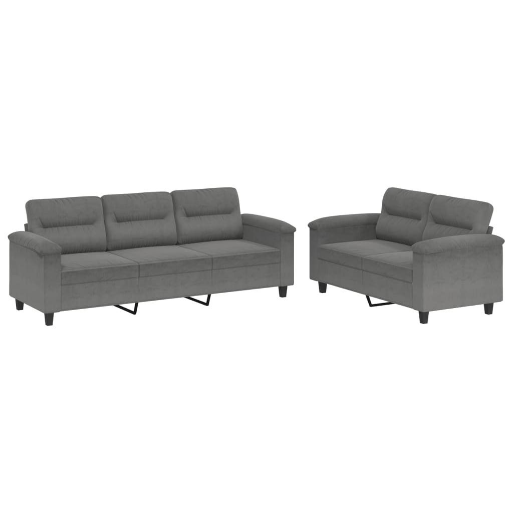 vidaXL Sofa 2-tlg. Sofagarnitur mit Kissen günstig online kaufen