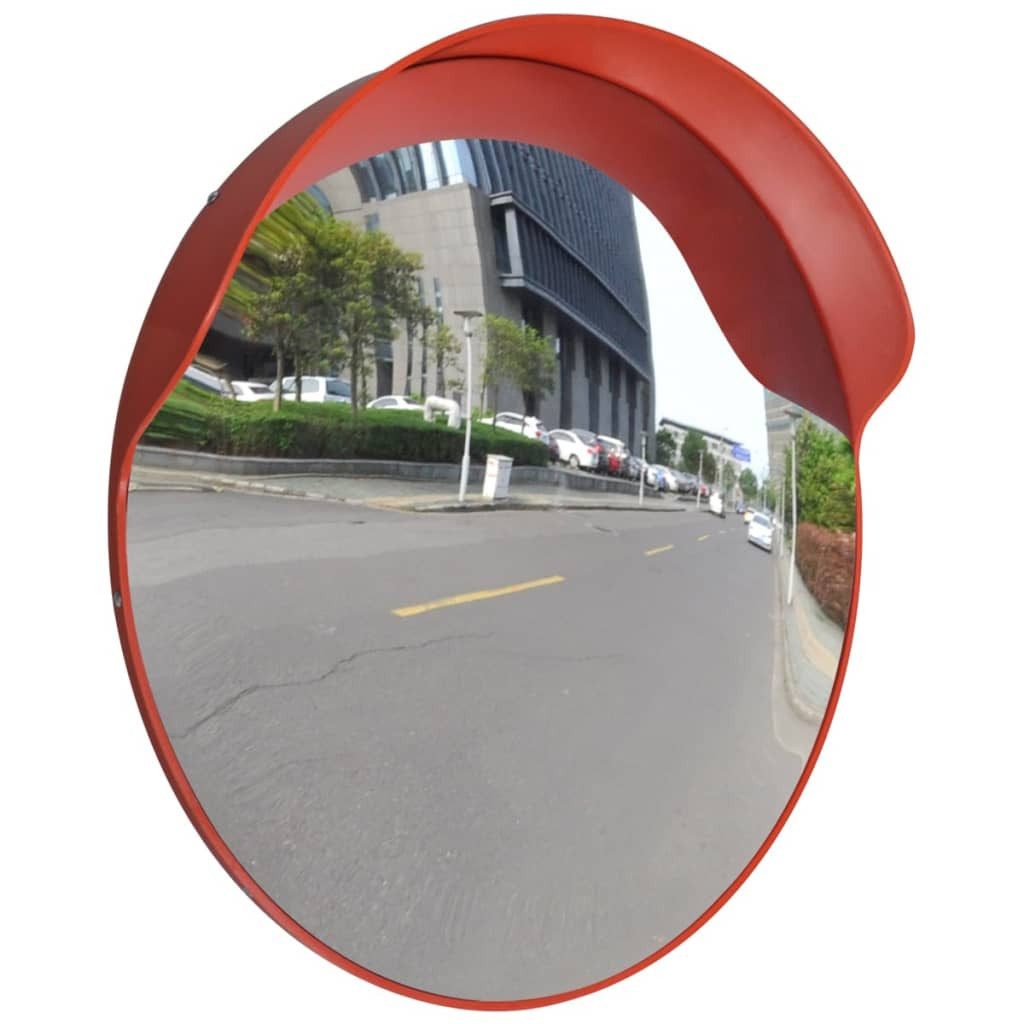 vidaXL Verkehrsschild Verkehrsspiegel Konvex PC-Kunststoff Orange 60 cm Outdoor, (1 St)