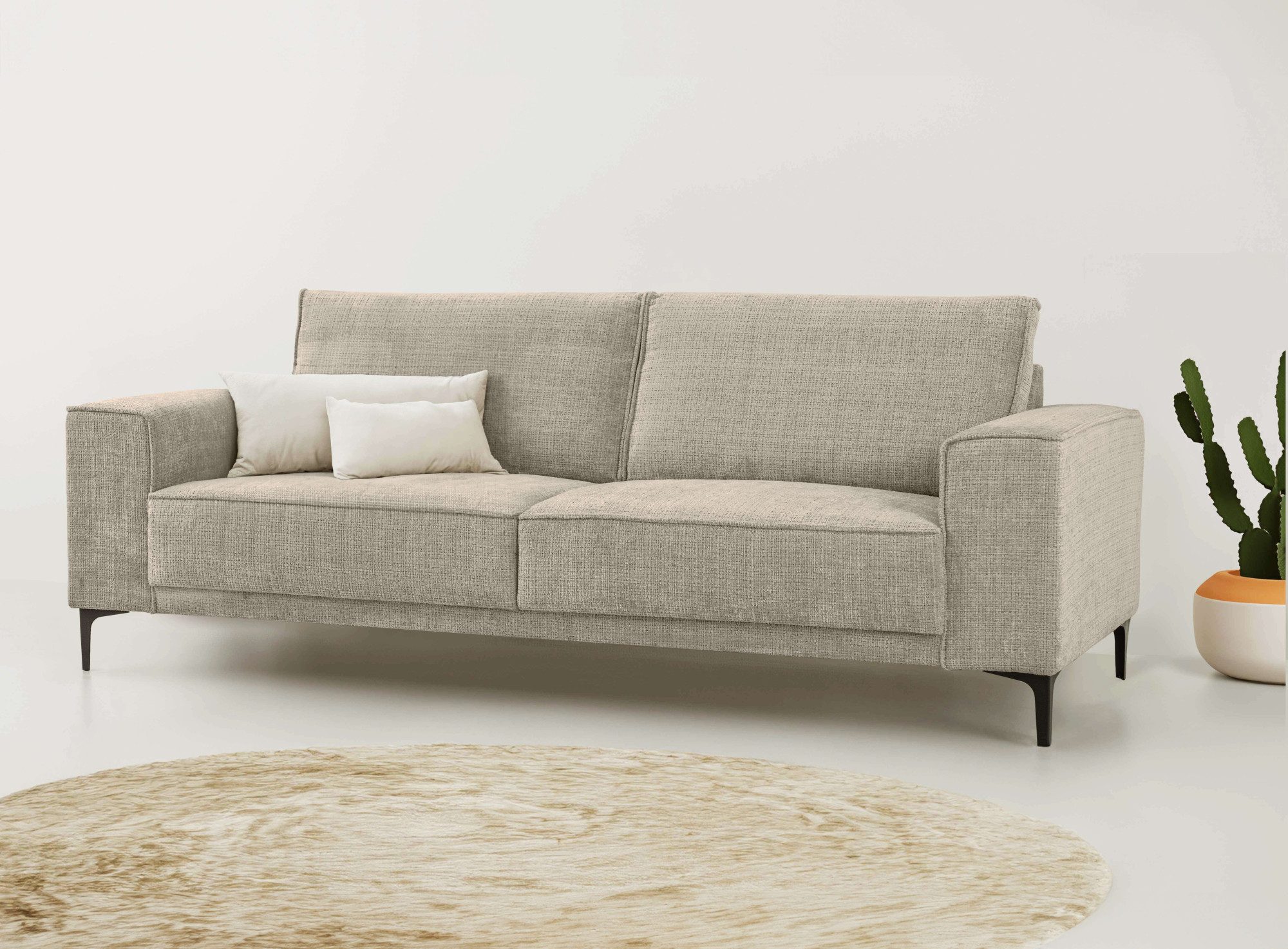OTTO home 3-Sitzer OLAND Chenille, Sofa, B: 224 cm, Skandi-Design