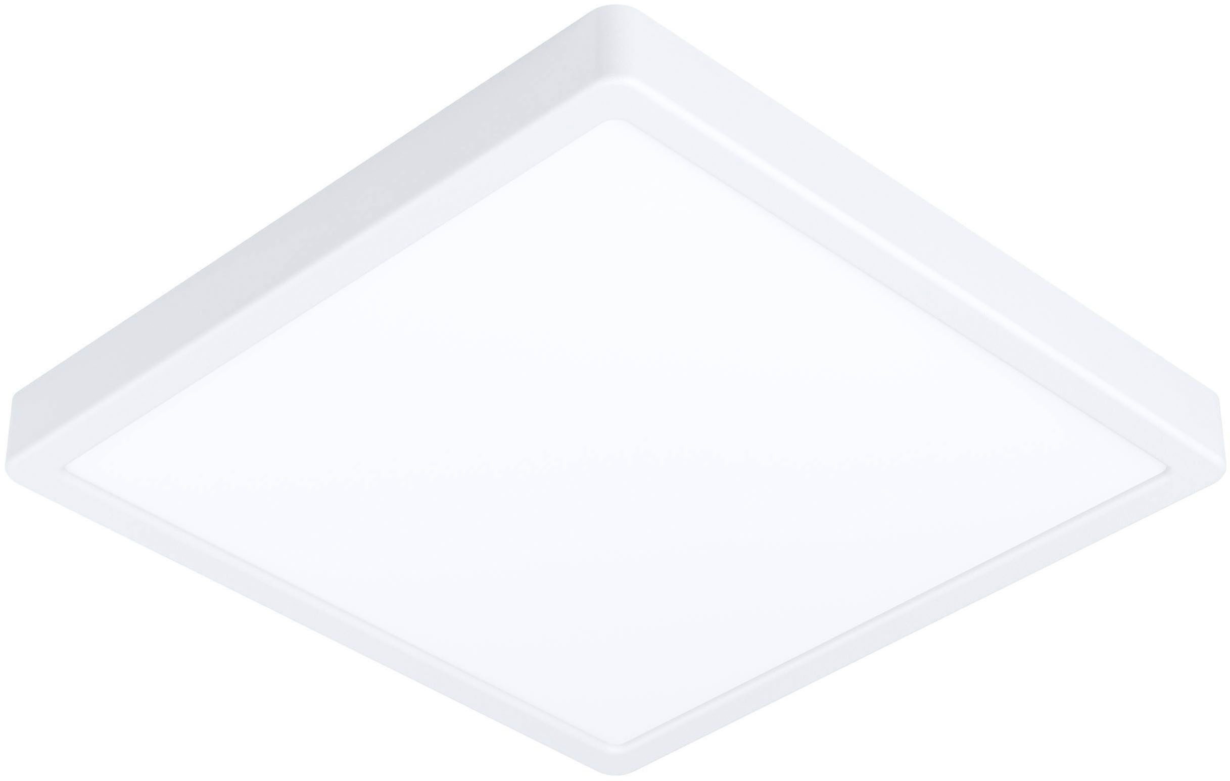 EGLO Aufbauleuchte Fueva 5 Deckenleuchte, Aufbaulampe, Flurlampe,Wohnzimmerlampe, weiß, LED fest integriert, Warmweiß, L x B 28,5 cm, Aufbauleuchte, Bad-Deckenlampe, LED Aufbaulampe, IP44