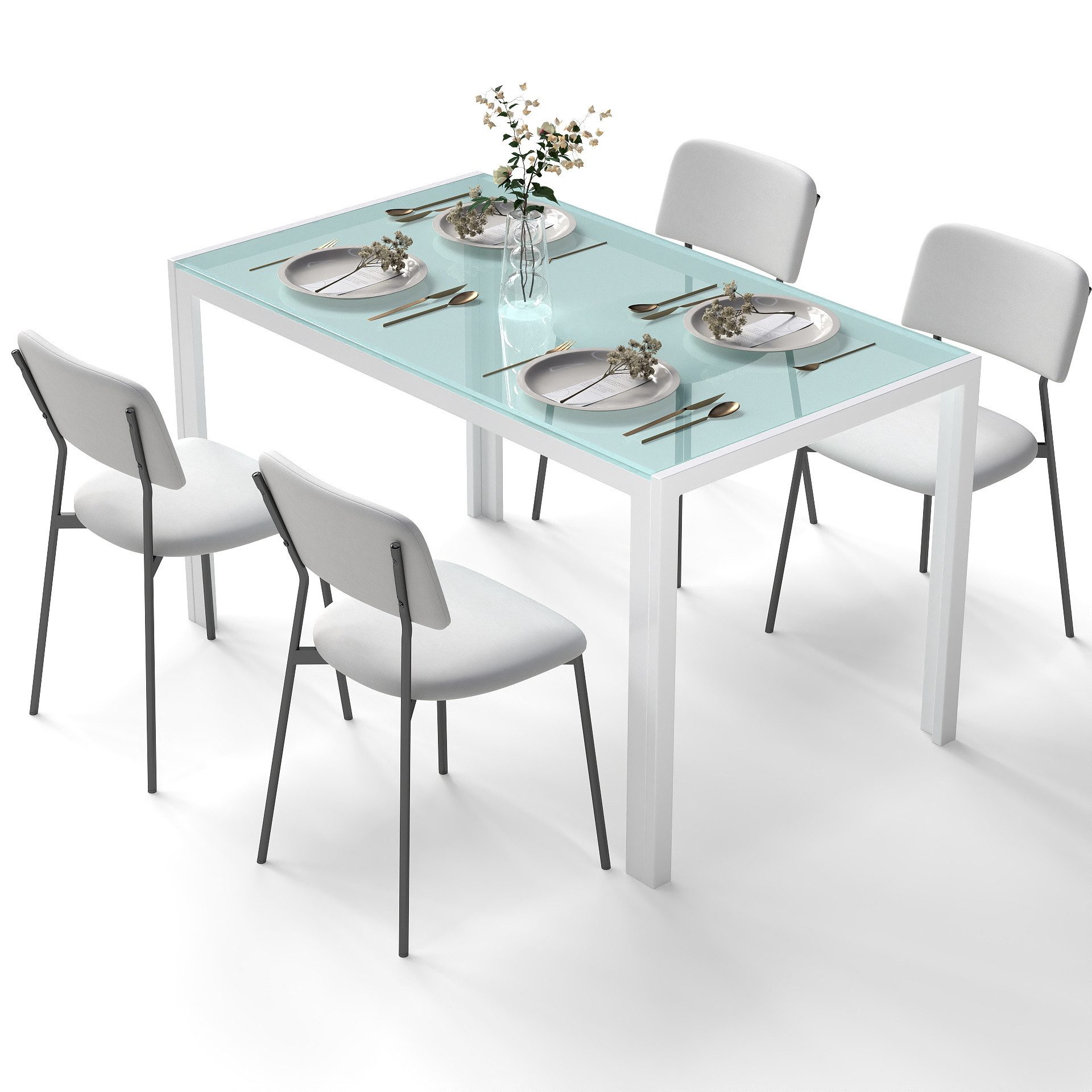 Bealife Essgruppe 5-tlg(Esstisch und 4 stühlen), günstig online kaufen