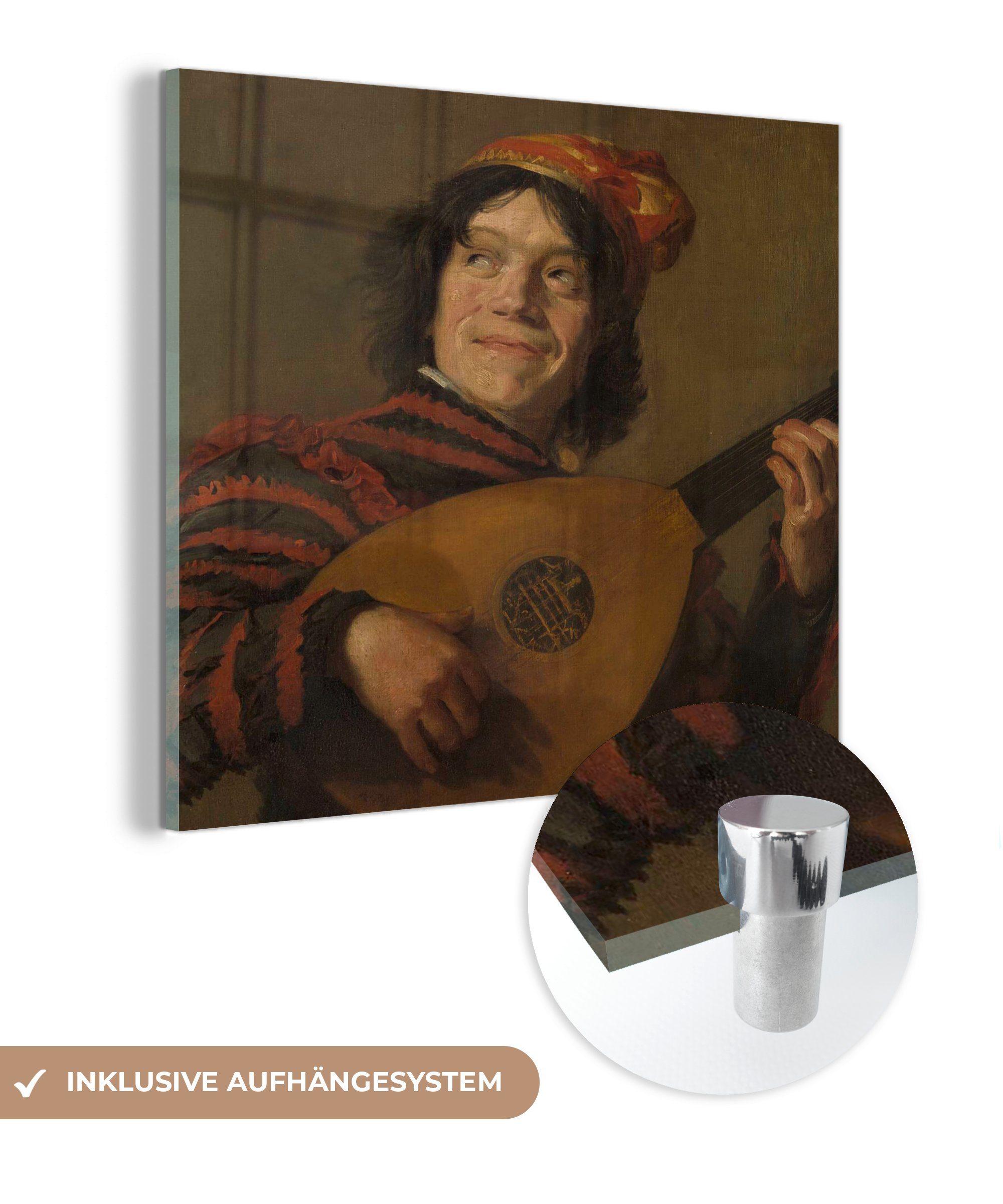 MuchoWow Acrylglasbild Der Lautenspieler - Frans Hals, (1 St), Glasbilder - Bilder auf Glas Wandbild - Foto auf Glas - Wanddekoration