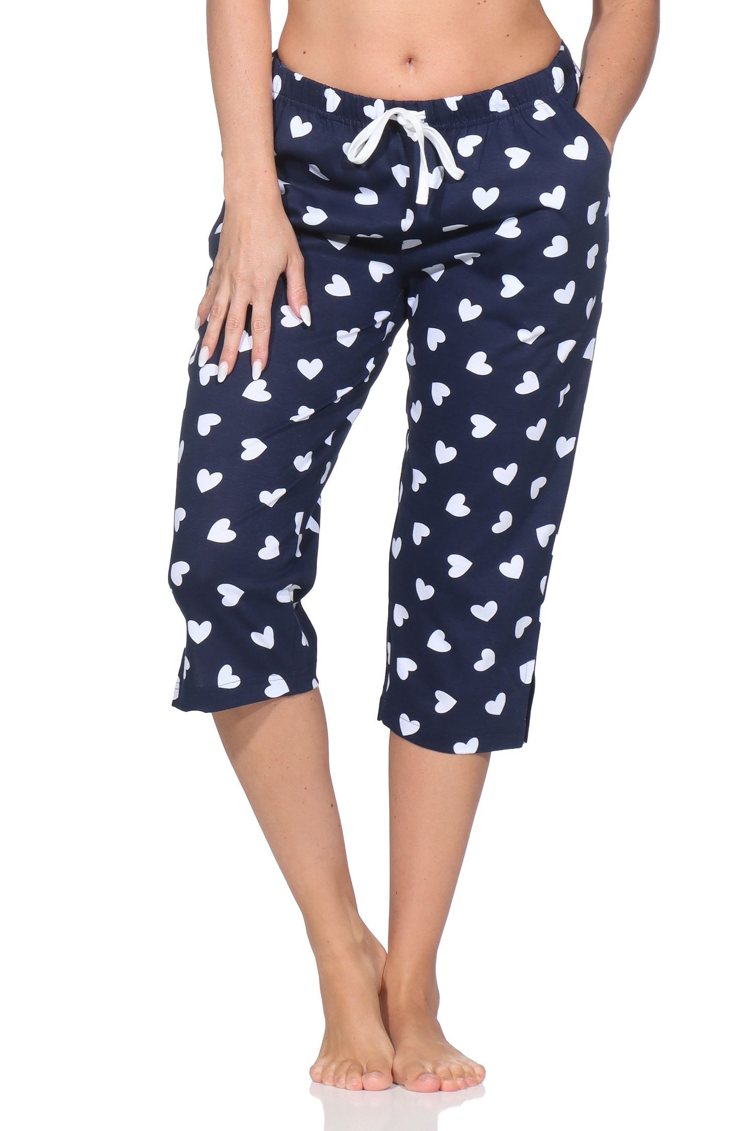 Normann Relaxanzug Damen Schlafanzug Pyjama Capri-Hose 3/4-lang - perfekt zu kombinieren