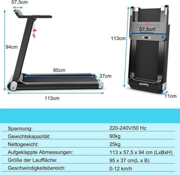 KOMFOTTEU Laufband, mit 12 voreingestellten Programmen