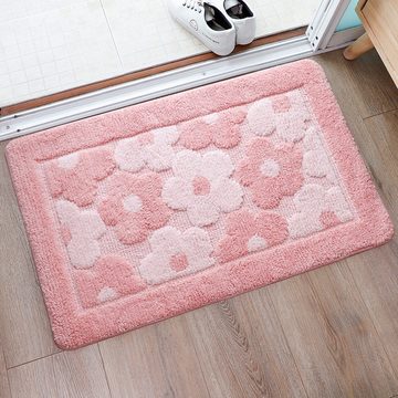 Zeltteppiche Rosa wasserabsorbierende, rutschfeste Badezimmer-Bodenmatte, KIKI