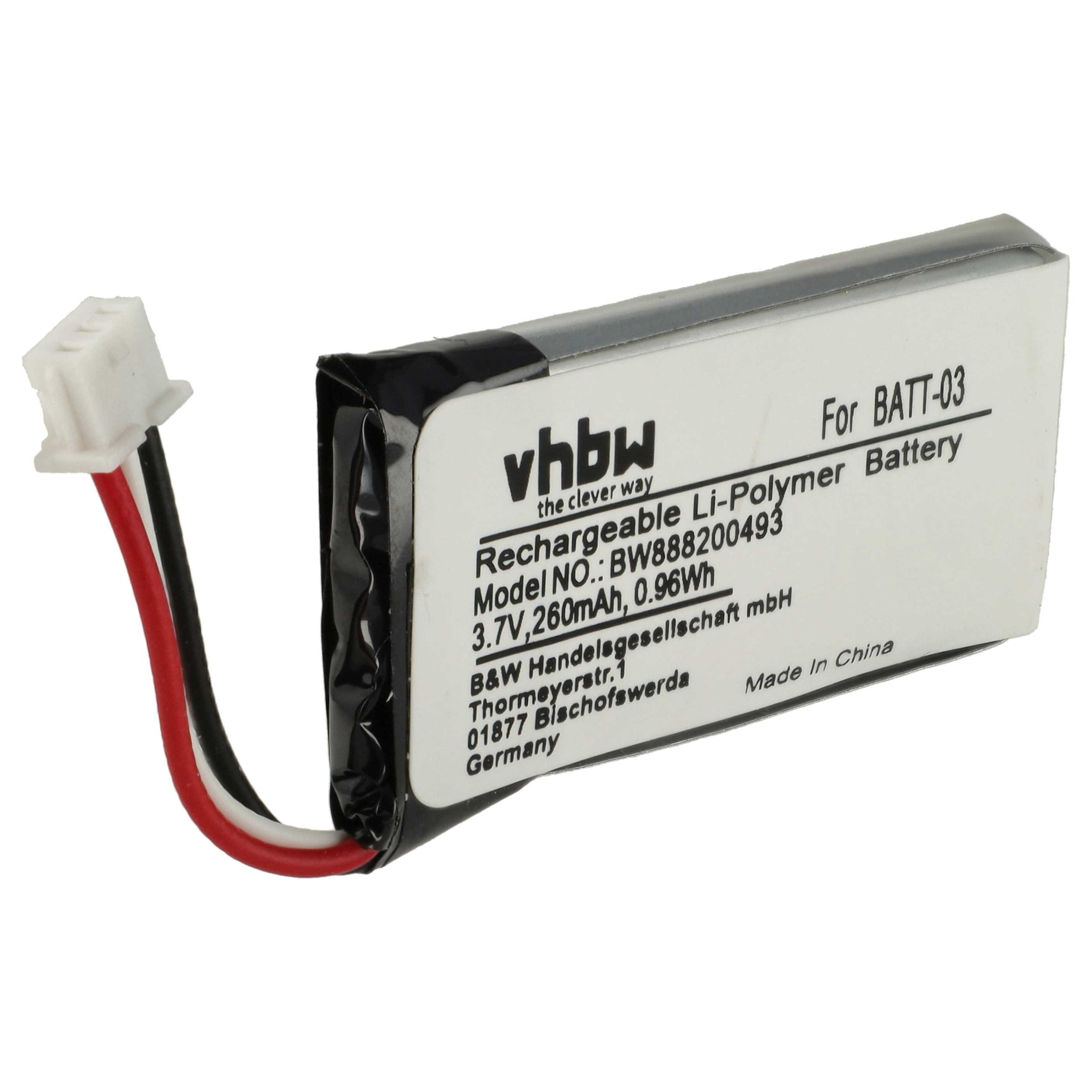 vhbw Akku passend für Sennheiser DW Pro 2, MB Pro 1, DW SD Pro1, DW Pro2 Akku Akku Li-Polymer 200 mAh (3,7 V, 1 St), Leistungsfähiger Austausch-Akku für schnurlosen Kopfhörer, Headset