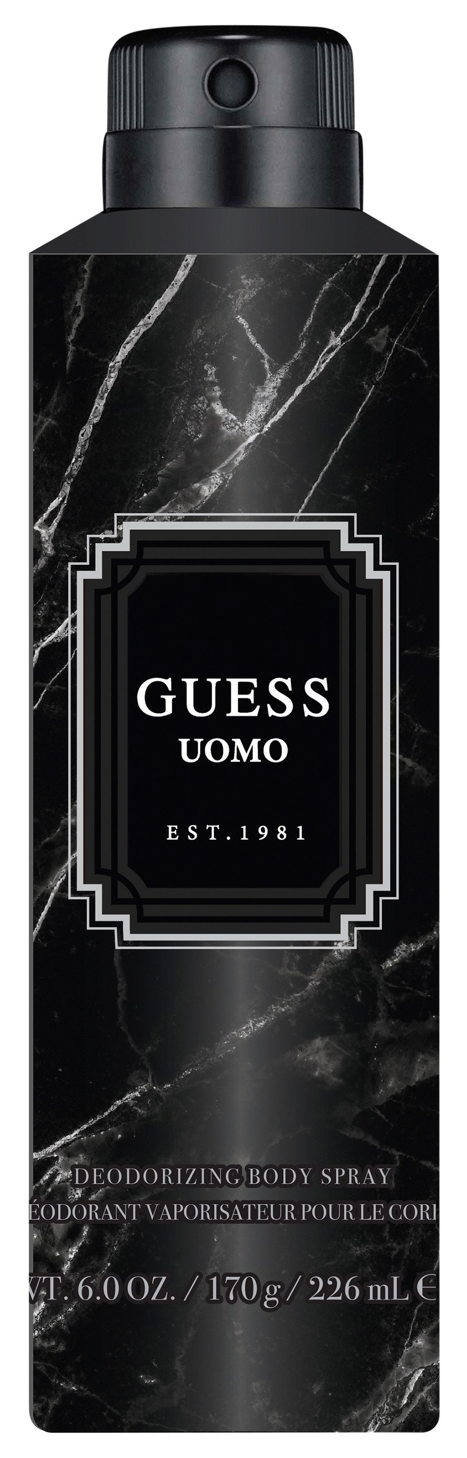 Guess Körperpflegemittel UOMO DEO SPRAY, 6-tlg., maskuliner Amber-Fougere-Duft, mit lebhaften Zitrusfrüchten