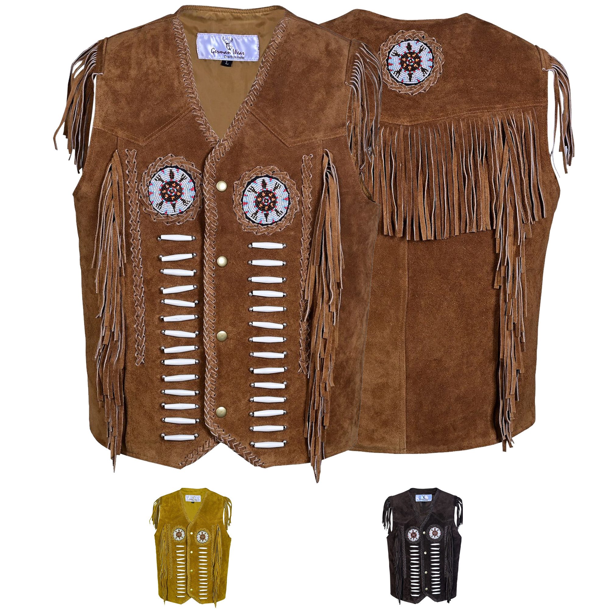 German Wear Reitweste GW950-Weste Western Lederweste Tracht Weste Reiter weste Lederkutte