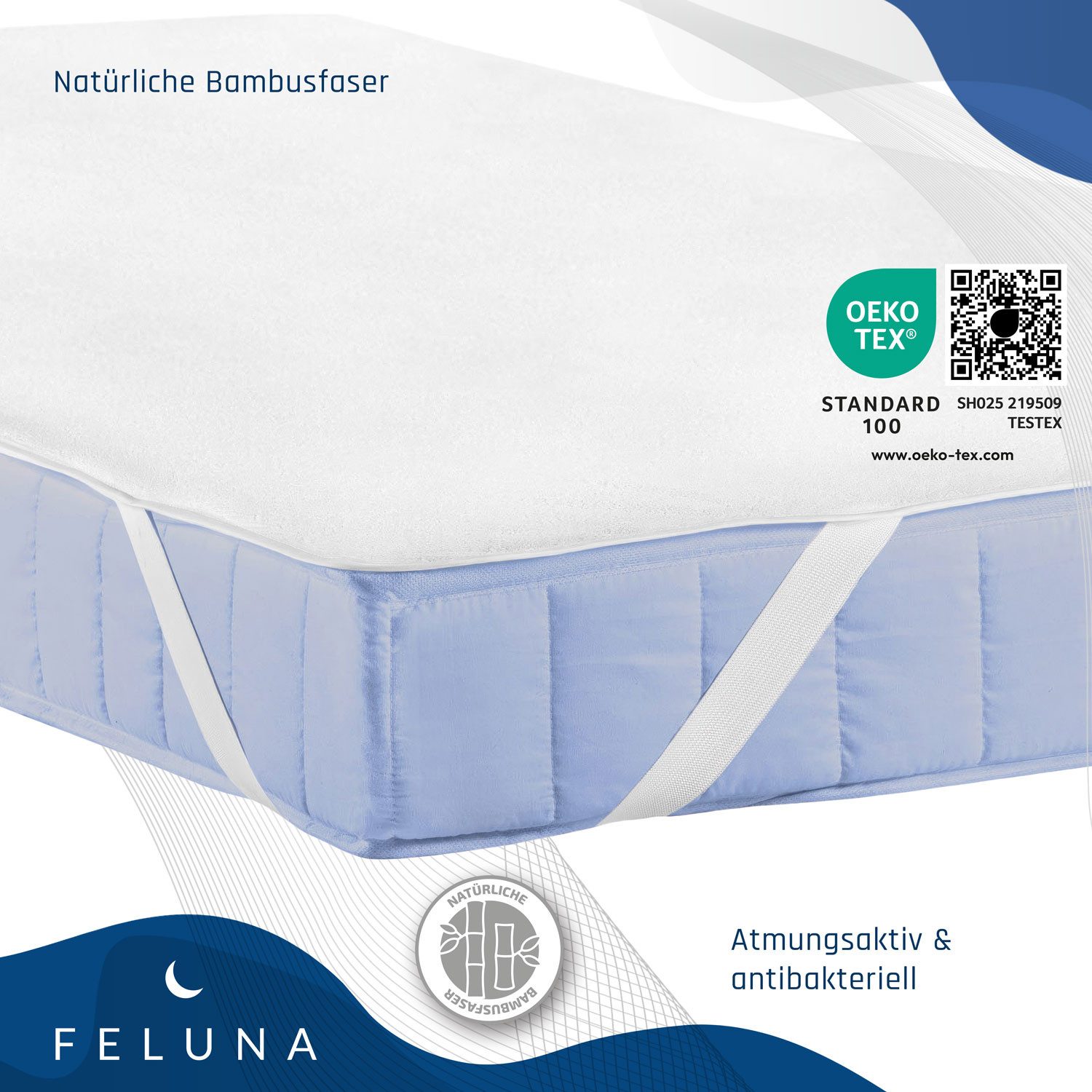 Matratzenschoner Feluna Wasserdichter Matratzenschoner – Bambusauflage für Allergiker Feluna, Betteinlage Matratzenschutz
