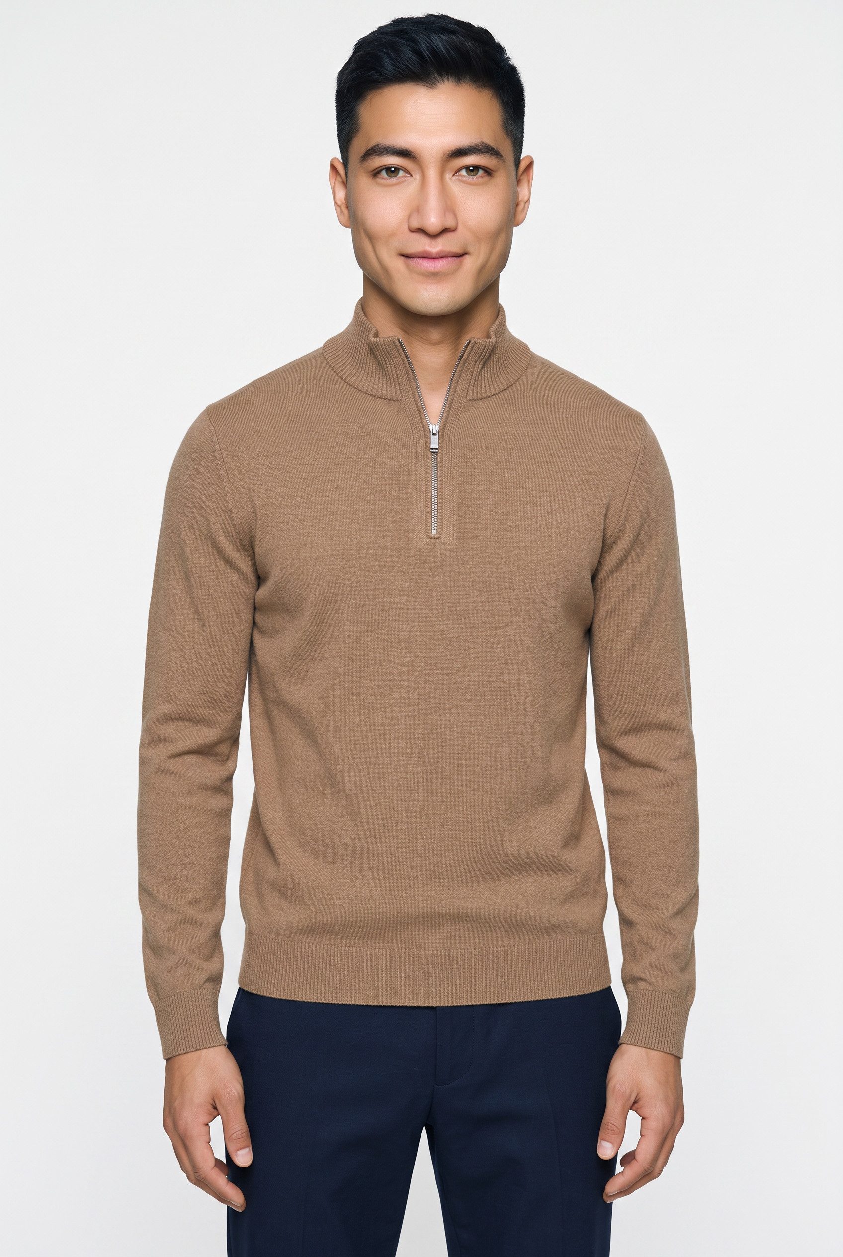 Joop Jeans Strickpullover Lauriono mit Reißverschluss, Wollmischung