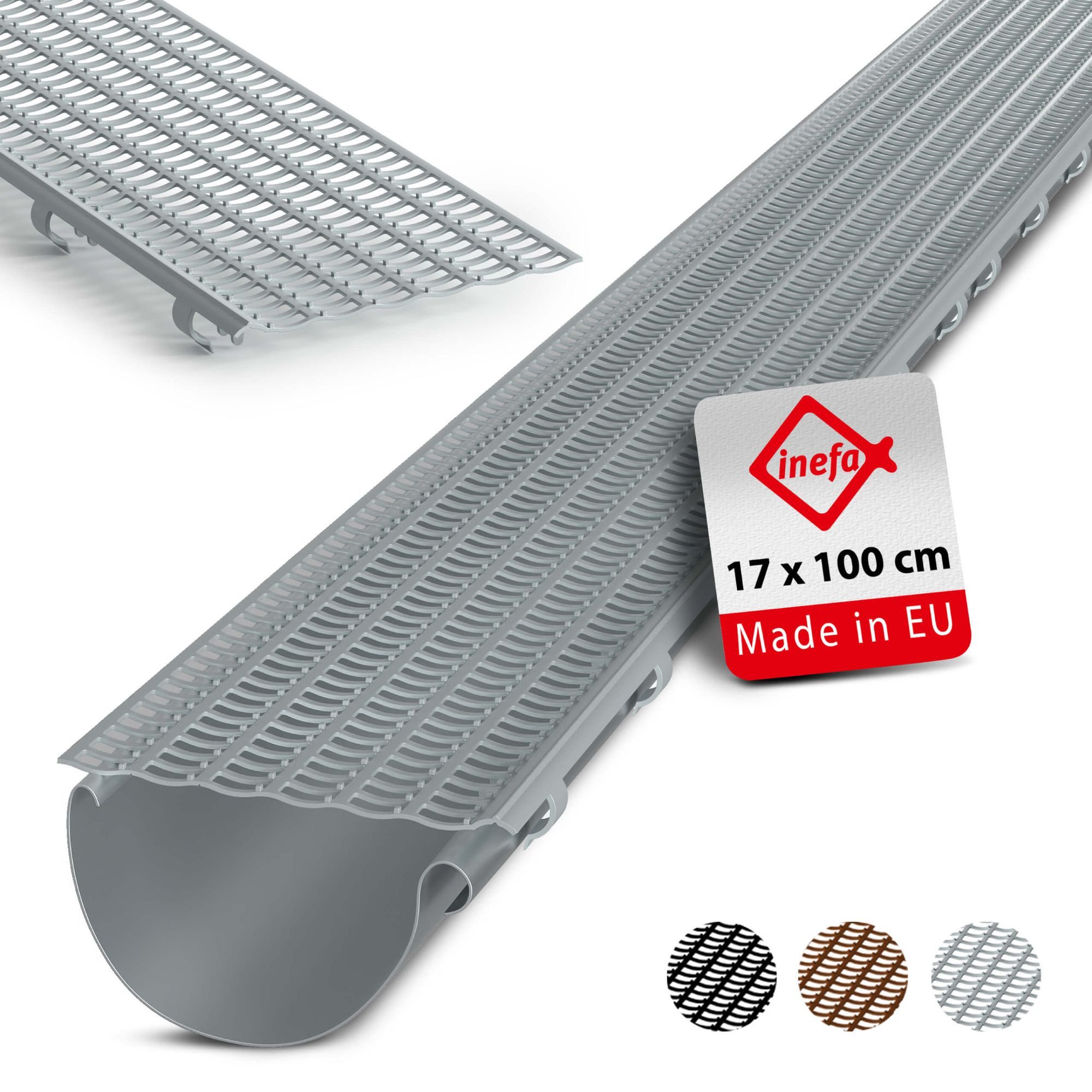 INEFA Dachrinne Laubfangstreifen Желоба Laubschutz NW 100-150 (100-160mm), 100cm. 1 Stk., Желобаschutz, Желобаabdeckung Made in Germany