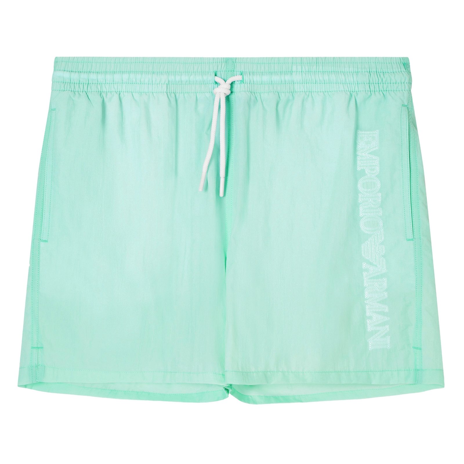 Emporio Armani Badeshorts Boxer Beachwear mit vertikaler Logo-Stickerei