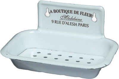 Ambiente Haus Dekoschale Seifenteller aus Emaille in Antikweiß (1 St)