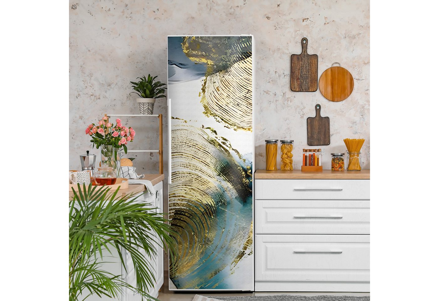 Thumbnail - DEQORI Magnetfolie 'Goldene Tiefe', Kühlschrank Magnetmatte magnetisch Magnetfolie Folie Schutz