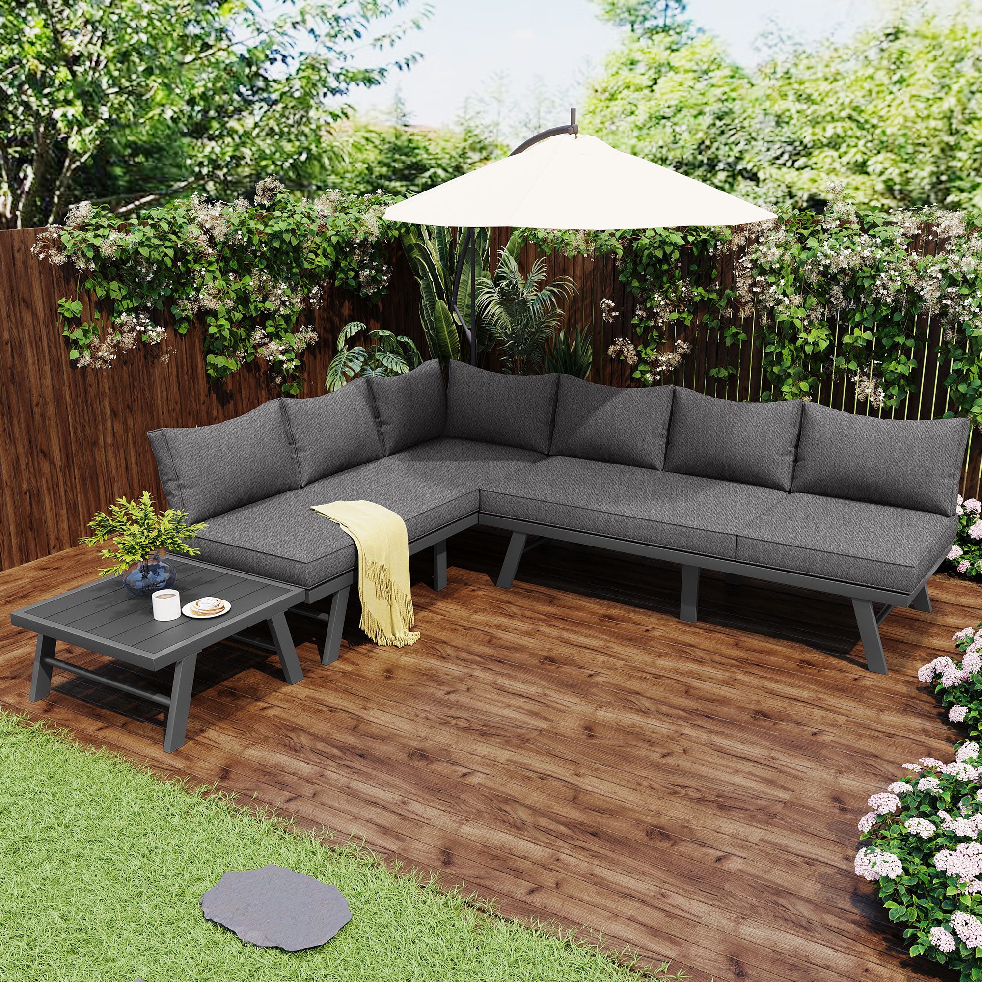TavilaEcon Gartenlounge-Set für 5-6 Personen, Gartenmöbel-Set, günstig online kaufen