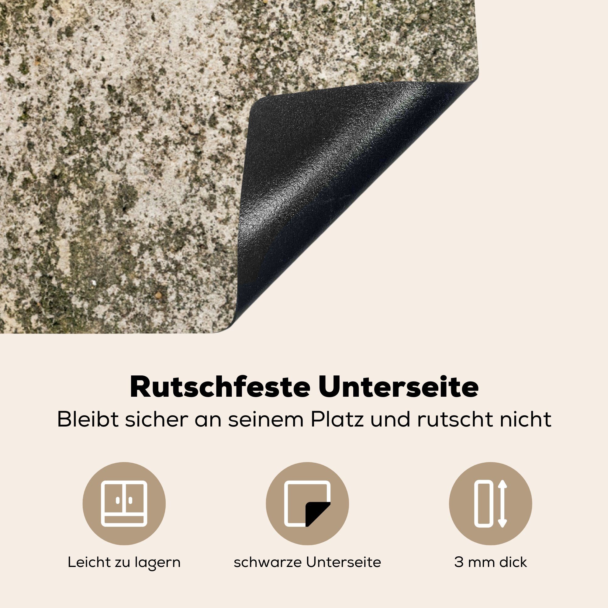 MuchoWow Herdblende-/Abdeckplatte Beton tlg), - - Induktionskochfeld, Vintage Rost - - cm, Induktionsschutz küche Ceranfeldabdeckung, Arbeitsplatte (1 für Vinyl, 83x51