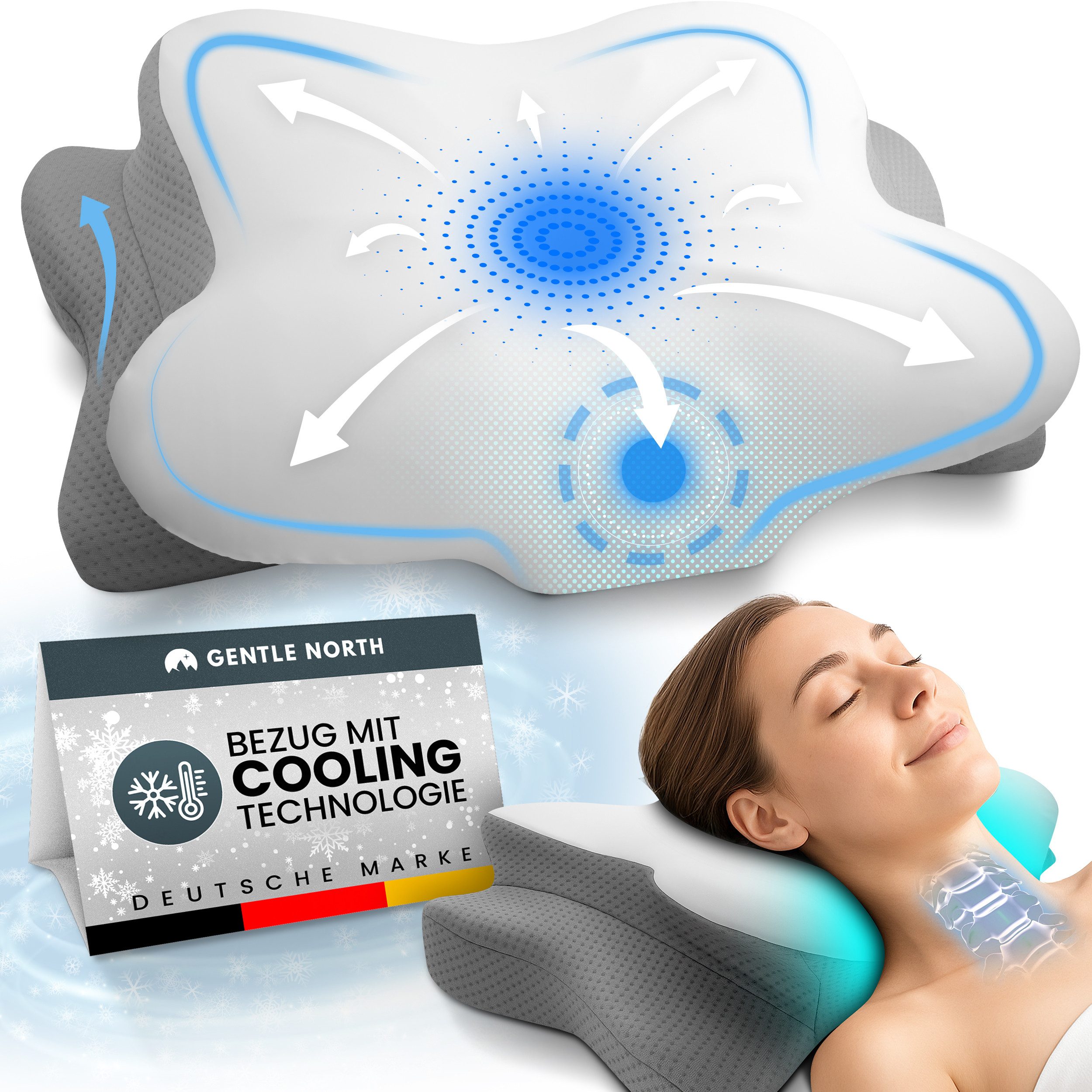 Gentle North Nackenstützkissen Orthopädisches Nackenstützkissen aus hochwertigem Memory Foam