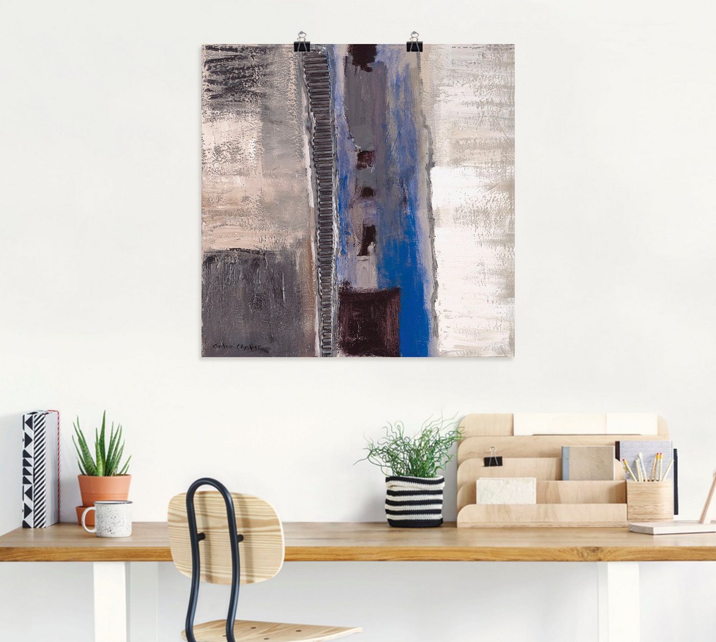 Artland Wandbild »Blau-silber Abstrakt II«, Muster (1 Stück), in vielen Größen & Produktarten - Alubild / Outdoorbild für den Außenbereich, Leinwandbild, Poster, Wandaufkleber / Wandtattoo auch für Badezimmer geeignet-kaufen