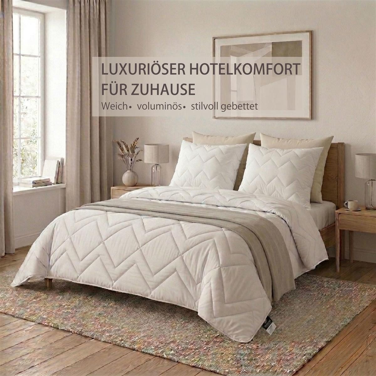 SEI Design Microfaserkissen Mikrofaser Schlafkissen Kissen gesteppt 80x80 cm, Füllung: Faserbällchen, Bezug: Microfaser, Seitenschläfer, Rückenschläfer, Bauchschläfer, Kissen, Steppkissen, gesteppt mit Reißverschluss 95°C waschbar