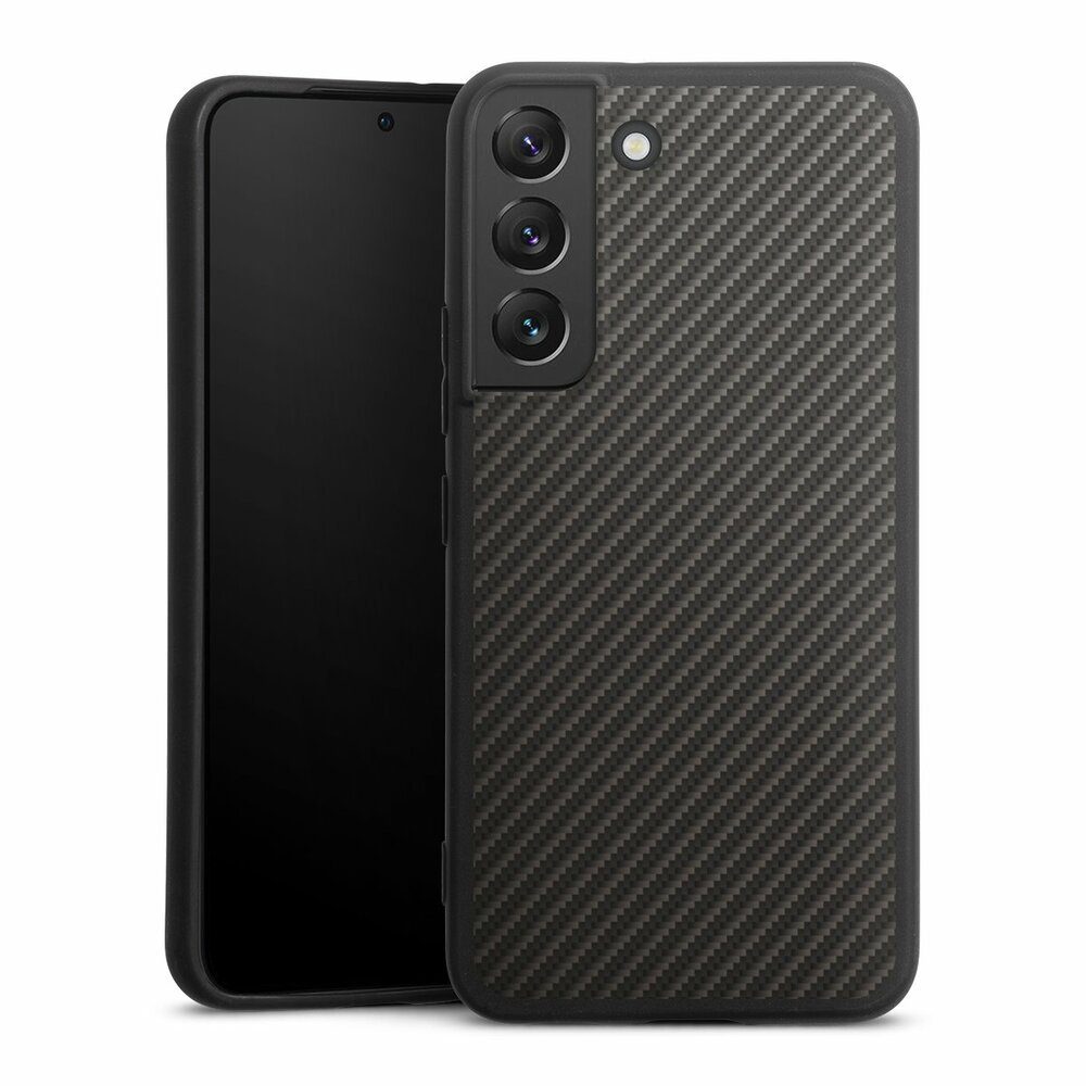 DeinDesign Handyhülle Metallic Look Muster Carbon Carbon, Samsung Galaxy S22 Silikon Hülle Premium Case Handy Schutzhülle