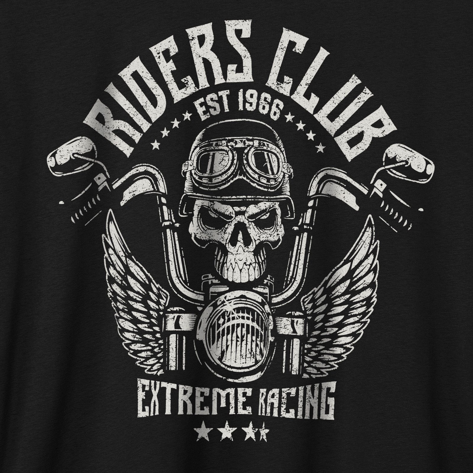 Iron Stitch Print-Shirt Iron Stitch Übergrößen T-Shirt schwarz Riders Club