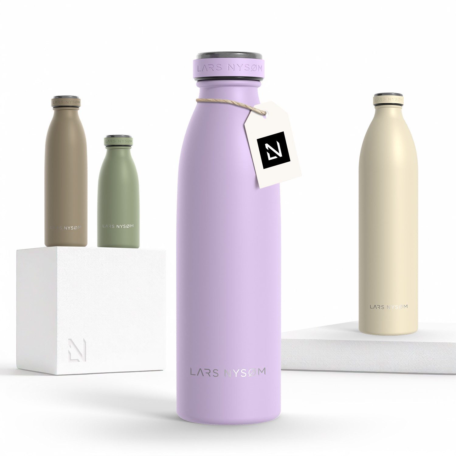 LARS NYSØM Thermoflasche Ren, Isolierflasche mit Vakuum Isolierung: 12h heiß / 24h kühl