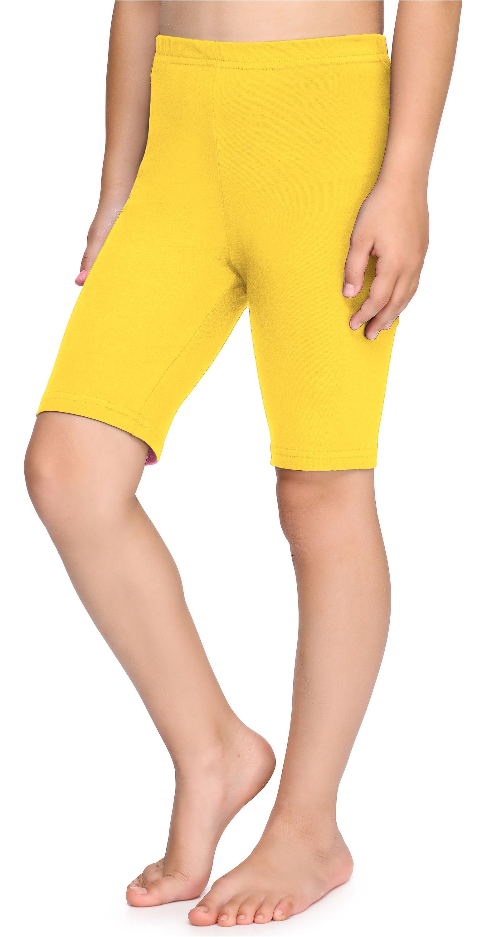elastischer Kurze Style MS10-227 aus Gelb Leggings Leggings Bund Mädchen (1-tlg) Baumwolle Merry