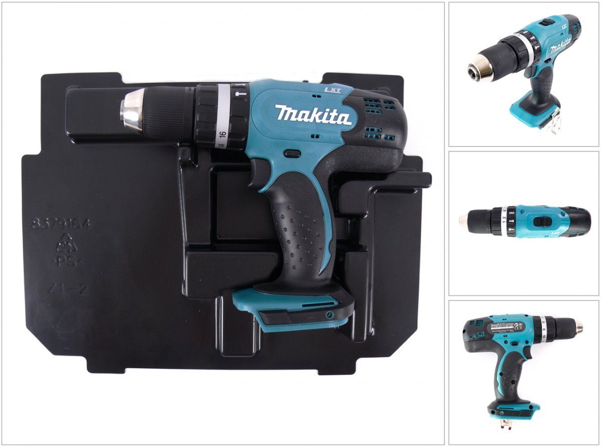 Makita Schlagbohrmaschine DHP 453 ZE Akku Schlagbohrschrauber 18V 42Nm + Einlage für Makpac