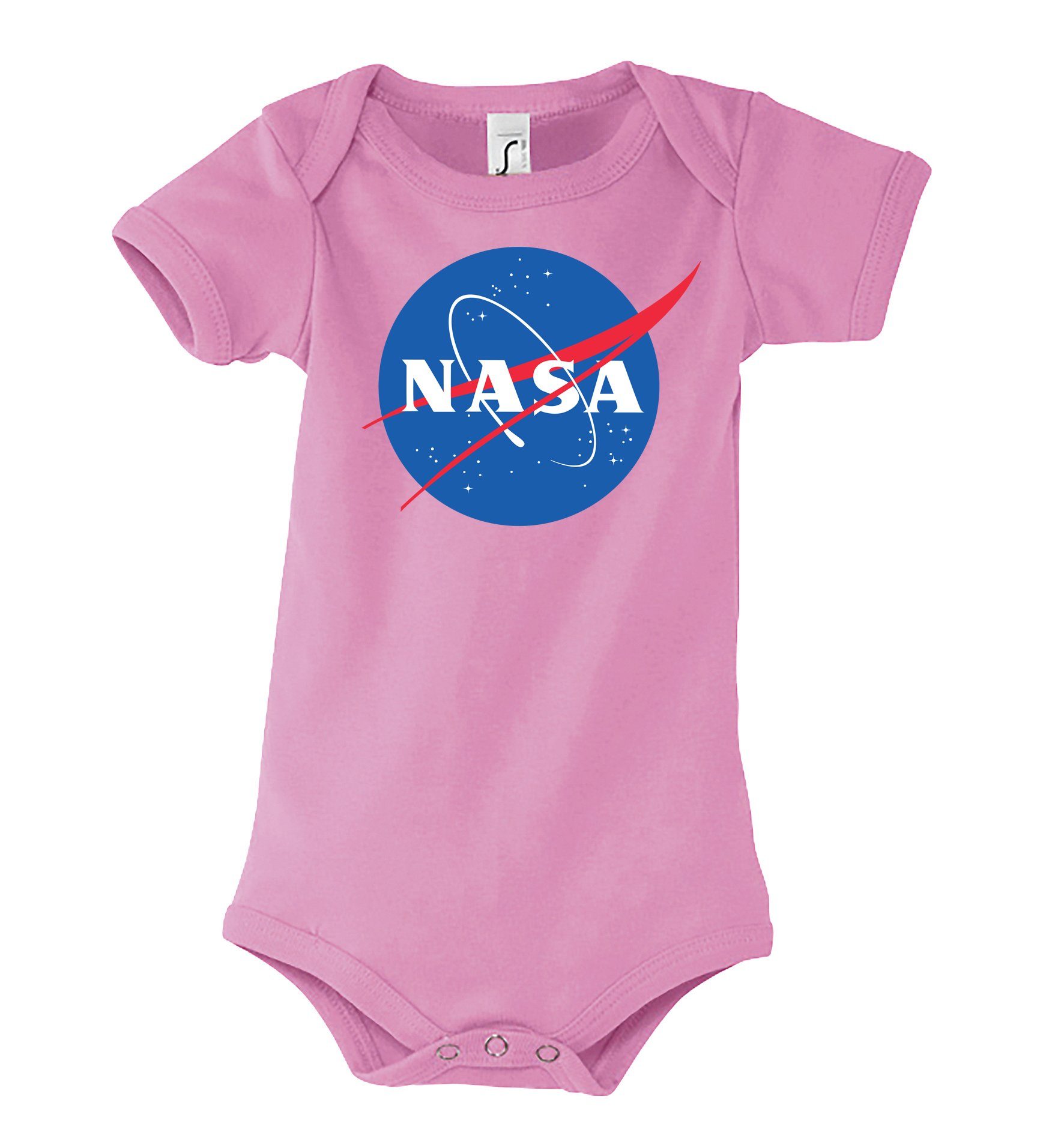 Youth Designz Kurzarmbody Baby Body Strampler NASA mit niedlichem Frontprint Rosa