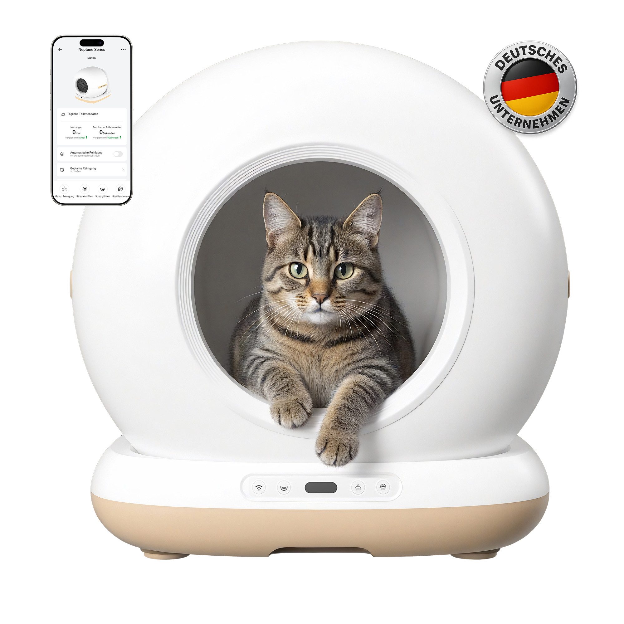 AstroPet Katzentoilette Neptune Series smarte Katzentoilette mit App-Steuerung von AstroPet