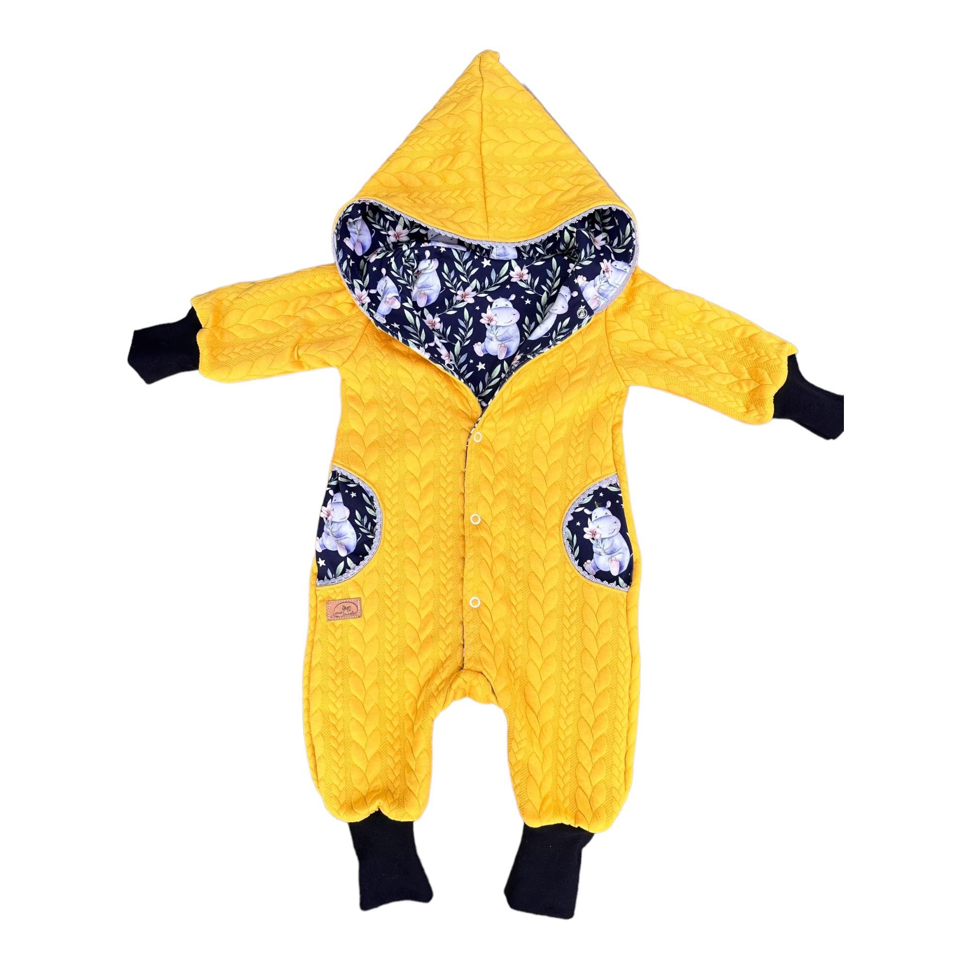 Land-Juwelen Overall Strickoverall Nilpferd navy / gelb