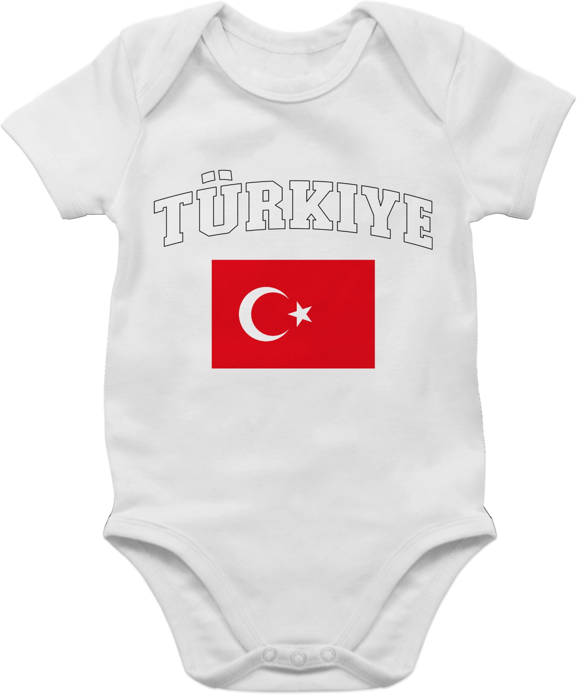 Shirtracer Shirtbody Türkiye Schriftzug mit Flagge, Türkei, Turkey, Türkisch 2026 Fussball WM Fanartikel Baby