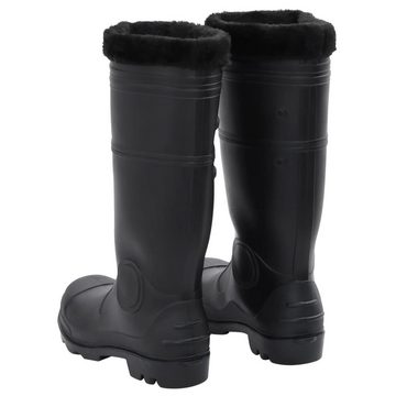 vidaXL Wathose Gummistiefel mit Herausnehmbarem Innenfutter Schwarz Gr. 42 PVC