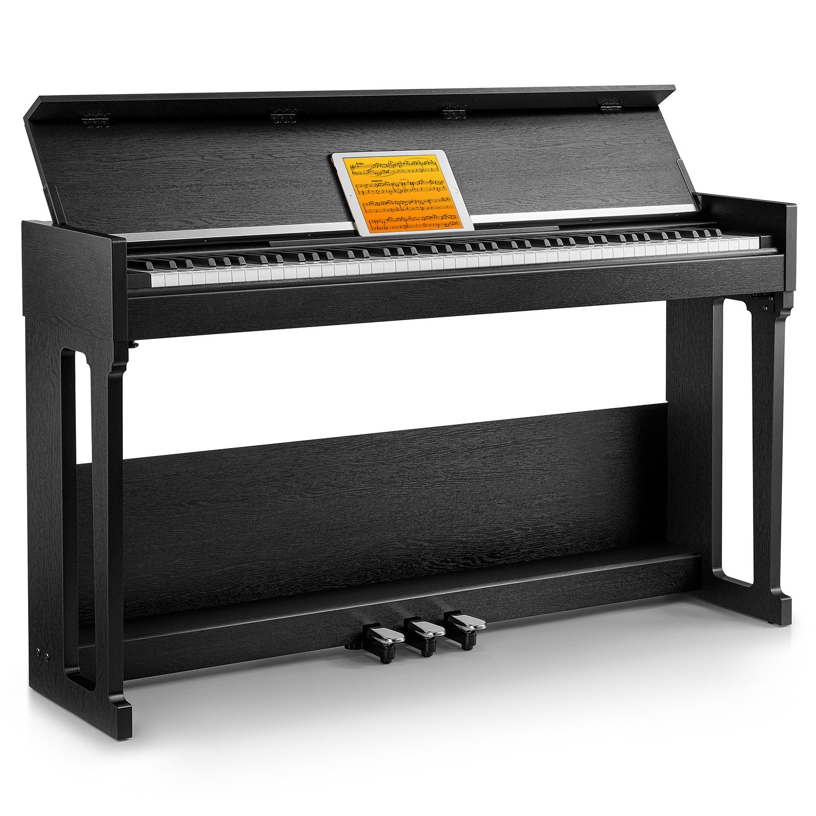 Donner Digitalpiano 88 Tasten Hammermechanik vollgewichtet E-Piano für Anfänger DDP-90 (Schutzhülle, Buff-Stop, Notenständer, Pedal, Ständer)