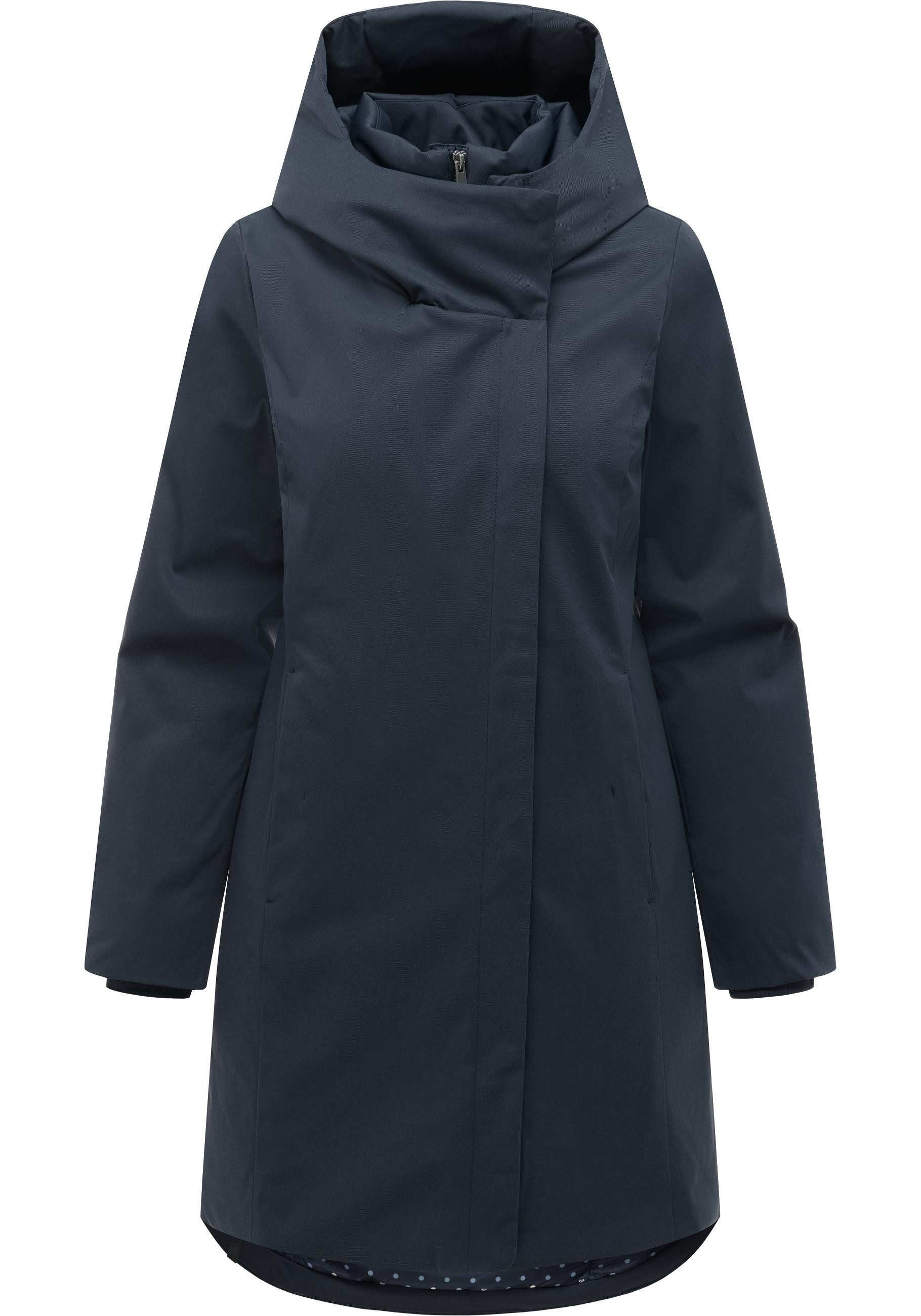 Ragwear Kurzmantel Pavleen Y Griffiger Damen Mantel mit hohem Kragen