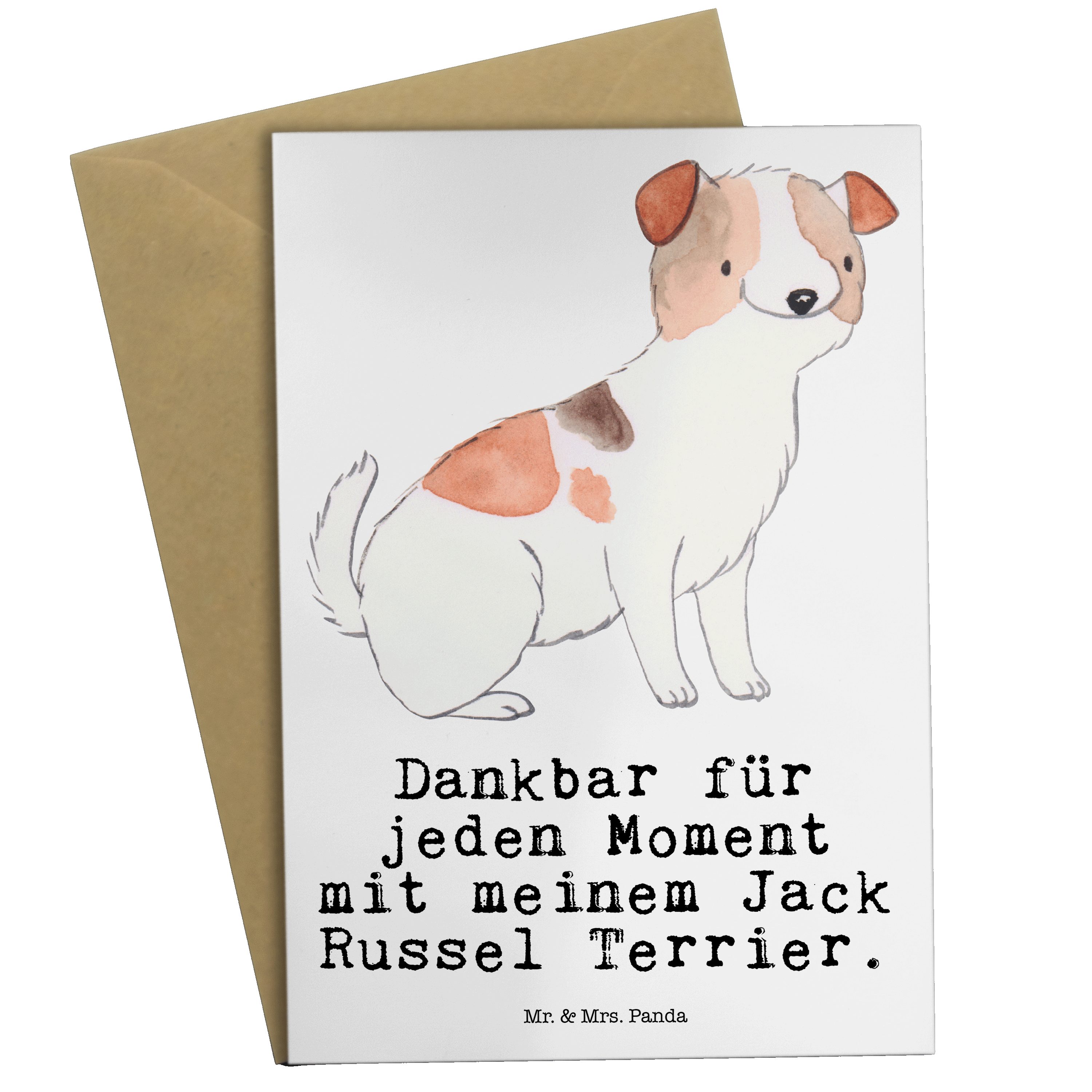 Mr. & Mrs. Panda Grußkarte Jack Russell Terrier Moment - Weiß - Geschenk, Einladungskarte, Hunde