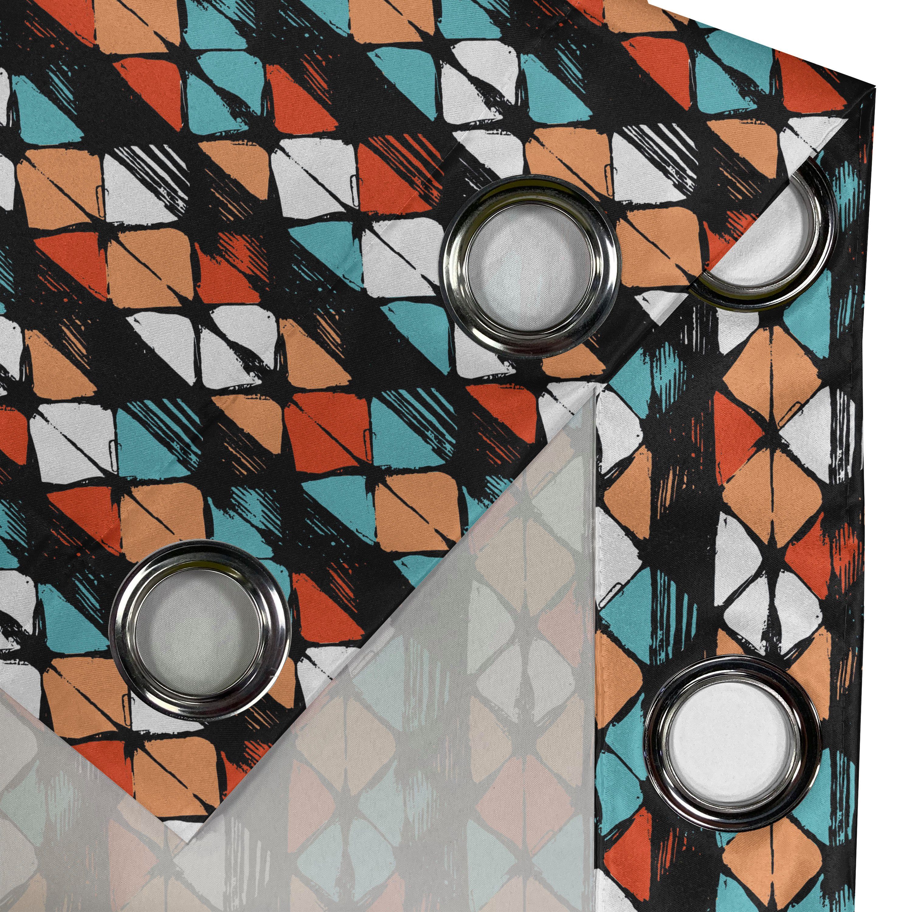 Gardine Moderne Hexagon für Abakuhaus, 2-Panel-Fenstervorhänge Entwurf Wohnzimmer, Schlafzimmer Dekorative Geometrisch