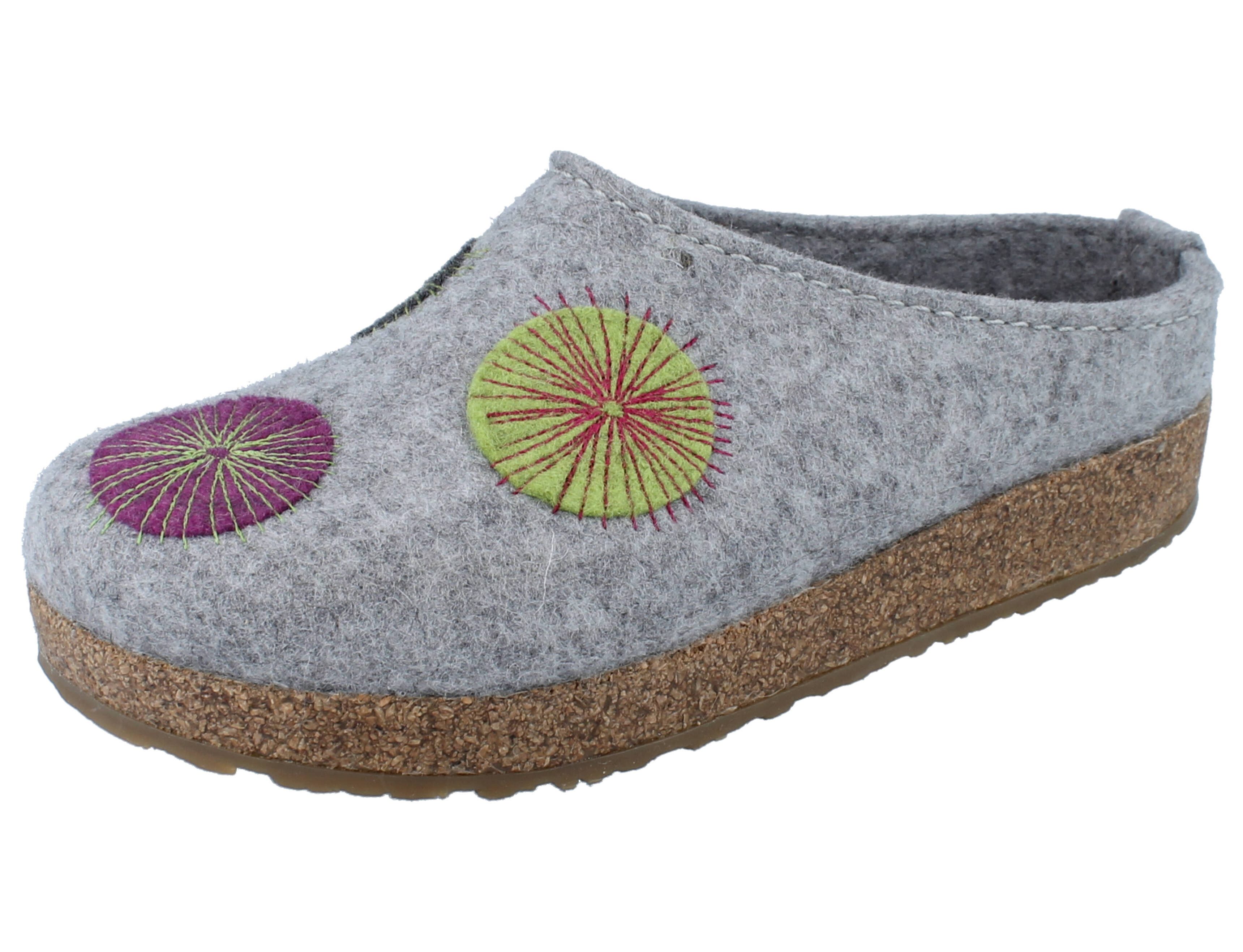 HAFLINGER Grizzly Radius Damen Hausschuhe grau - Größe: 42 Clog