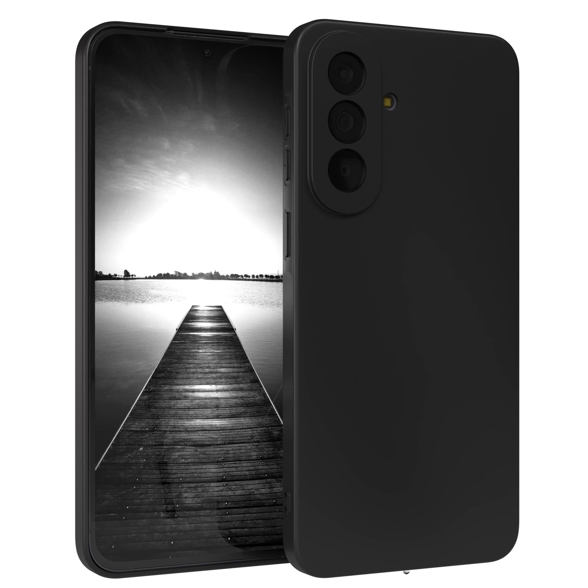 EAZY CASE Handyhülle TPU Hülle für Samsung Galaxy A57 6,7 Zoll, Silikon Schutzhülle mit Kameraschutz kratzfest Back Cover Etui Schwarz