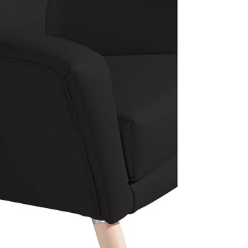 58 aufm Kessel Sessel Sessel Kachka Bezug Kunstleder Buche natur / schwarz 21086 (Sparpreis inkl. Kostenlosem Versand, 1-St), hochwertig verarbeitet,bequemer Sitz