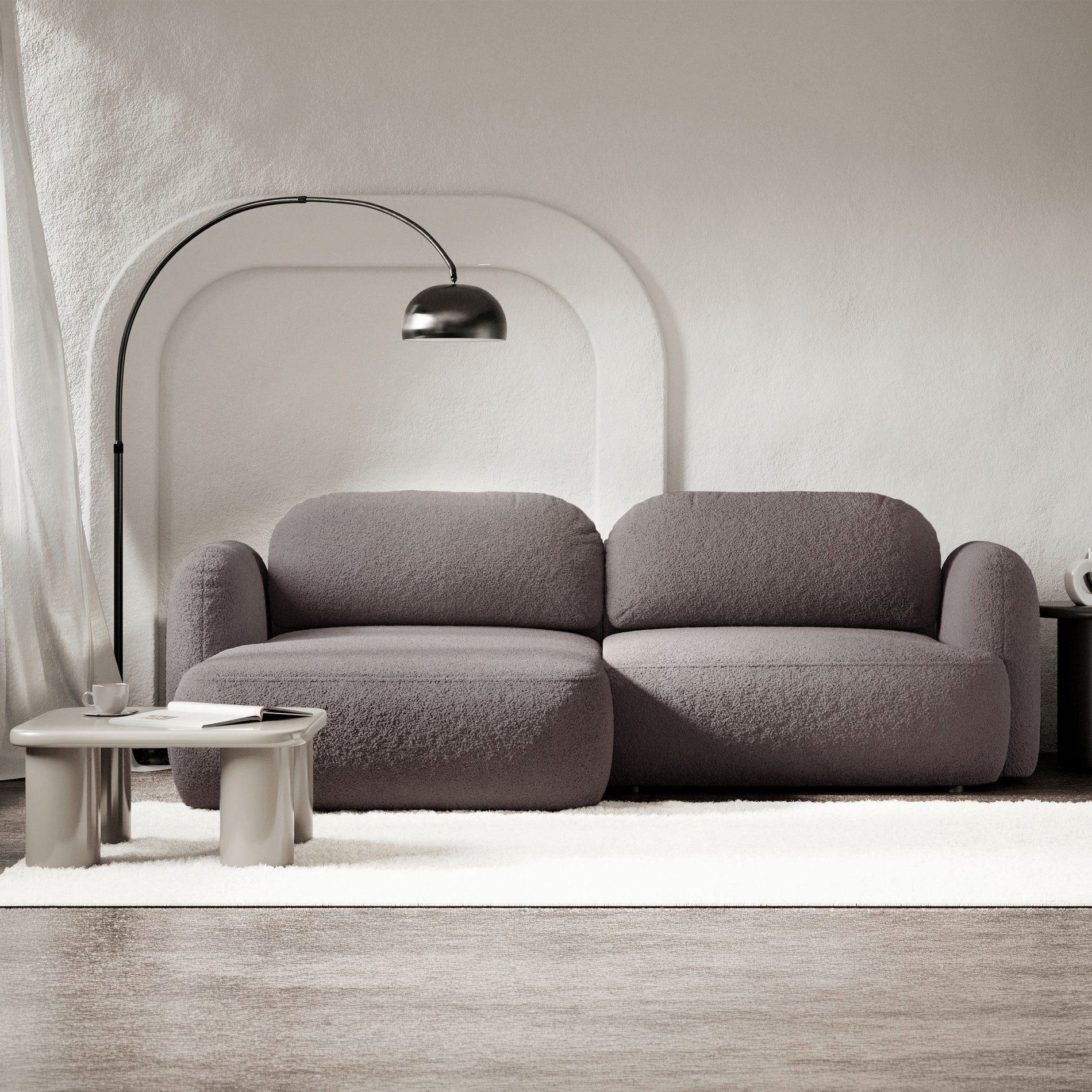 Selsey Ecksofa TVOYA, mit Schlaffunktion, Bouclé, 4-Sitzer 267 cm