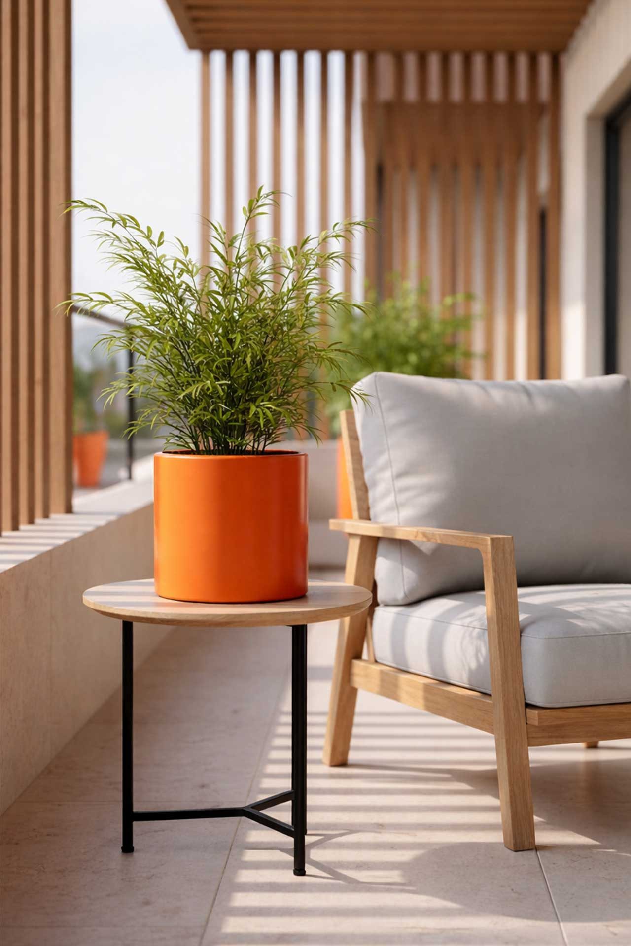 VIVANNO Blumentopf Aluminium NEW RONDO Rund - Orange Matt (1 St), 25x25 cm