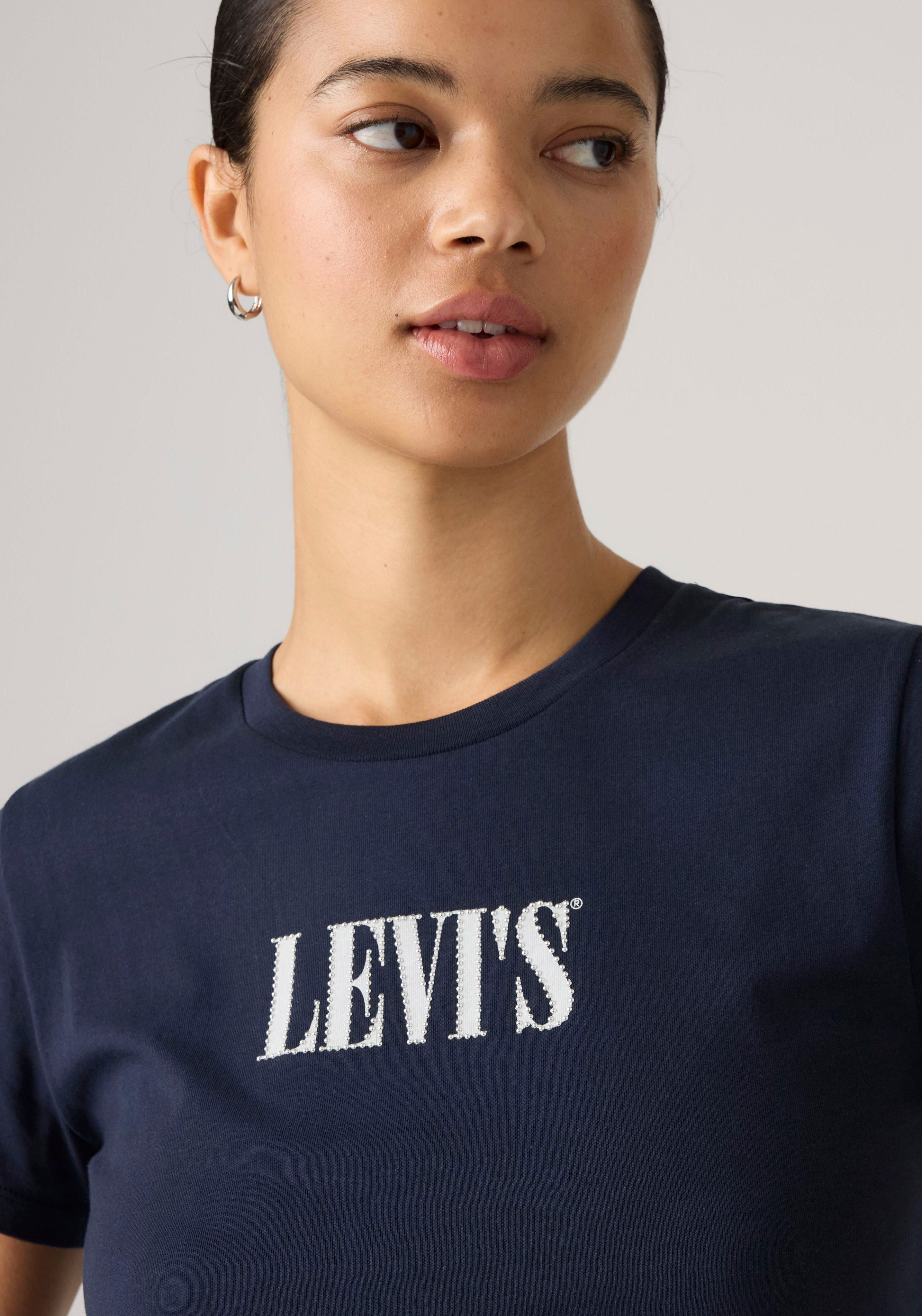 Levi's® Rundhalsshirt THE PERFECT TEE mit Logo im Metallic-Holo Print – Bild 4 von 4