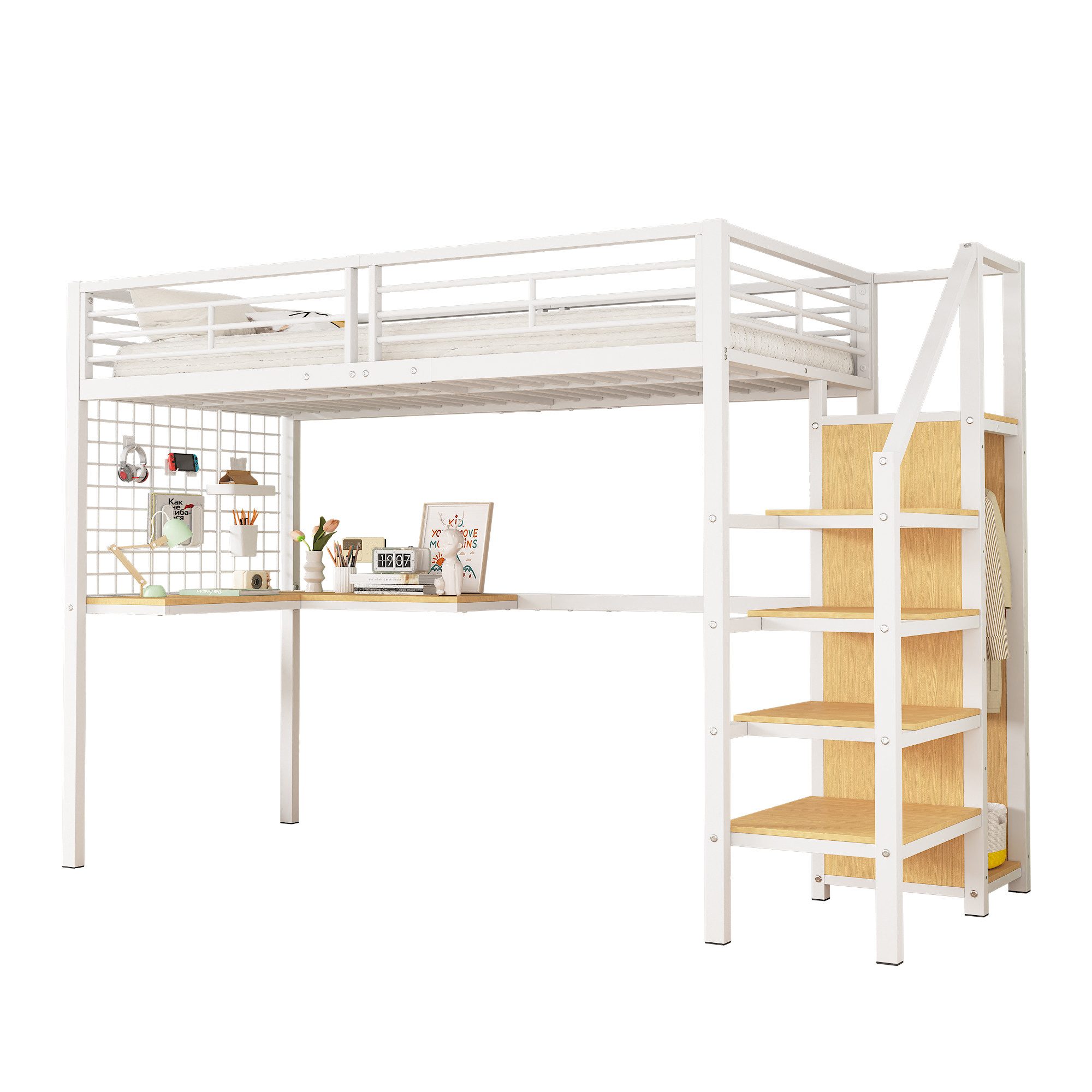 Merax Hochbett 90x200cm mit Tisch und günstig online kaufen